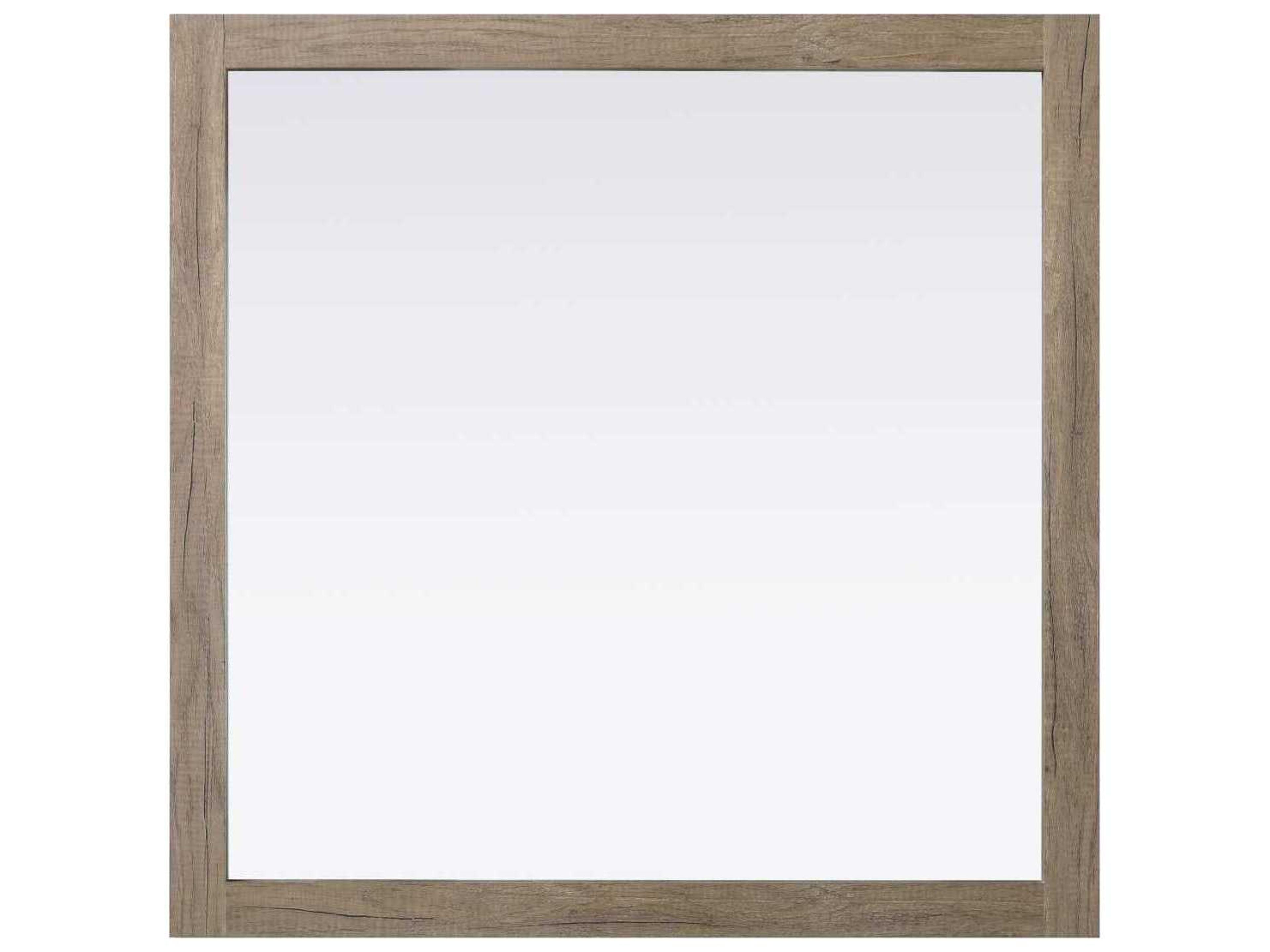 Elegant Lighting Norah Natural Oak Square Wall Mirror