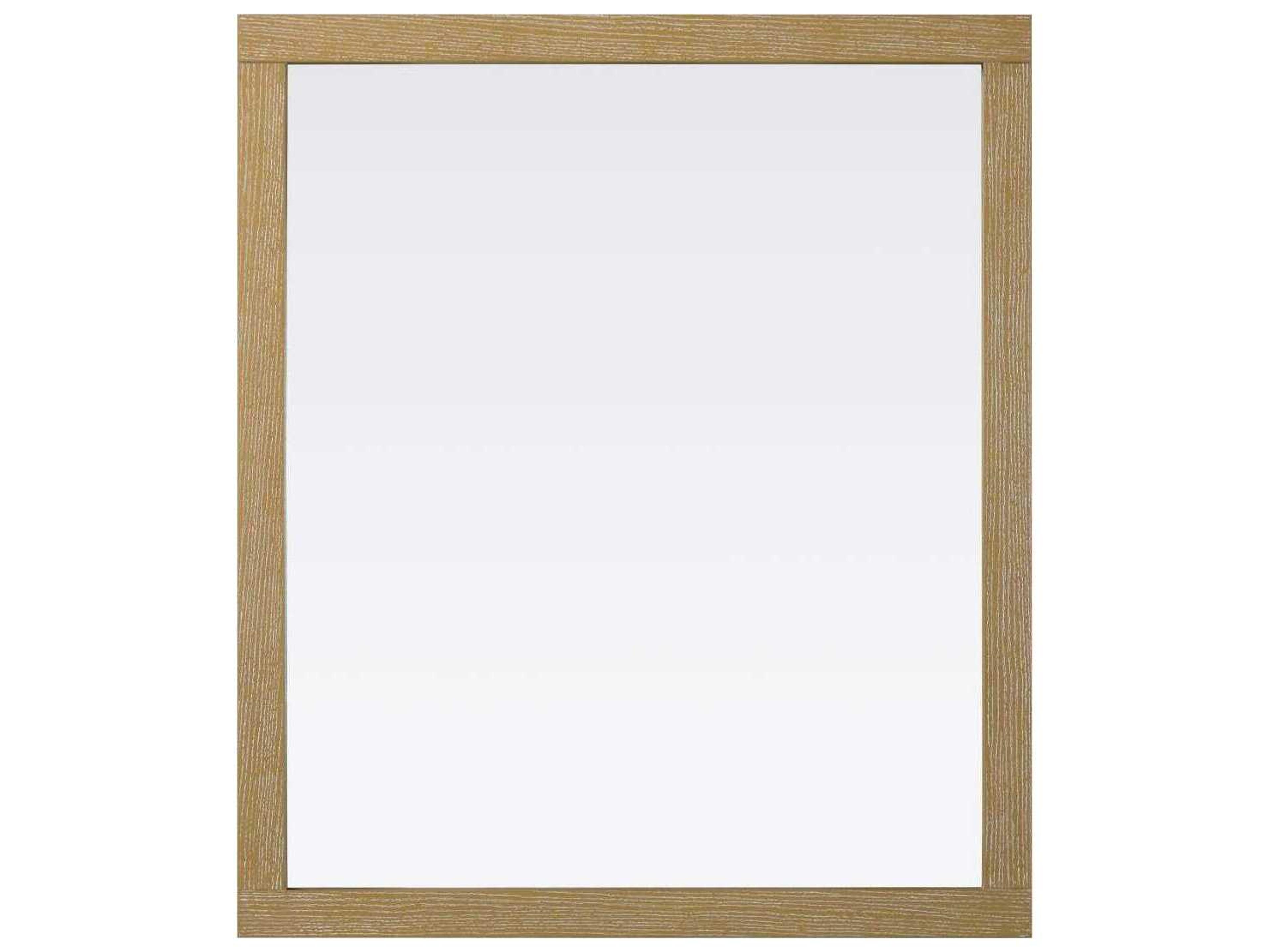 Elegant Lighting Norah Linen Oak Rectangular Wall Mirror