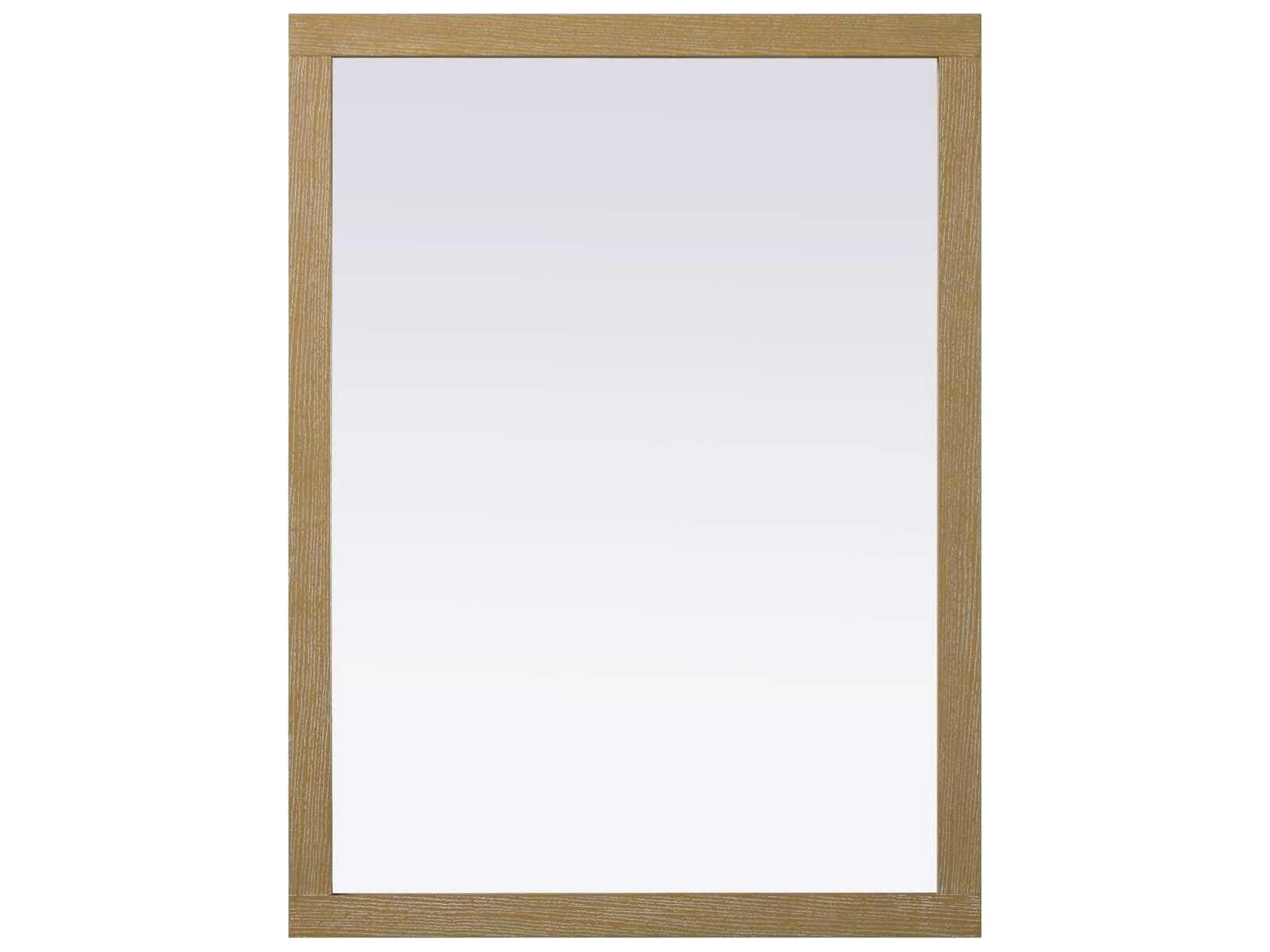 Elegant Lighting Norah Linen Oak Rectangular Wall Mirror