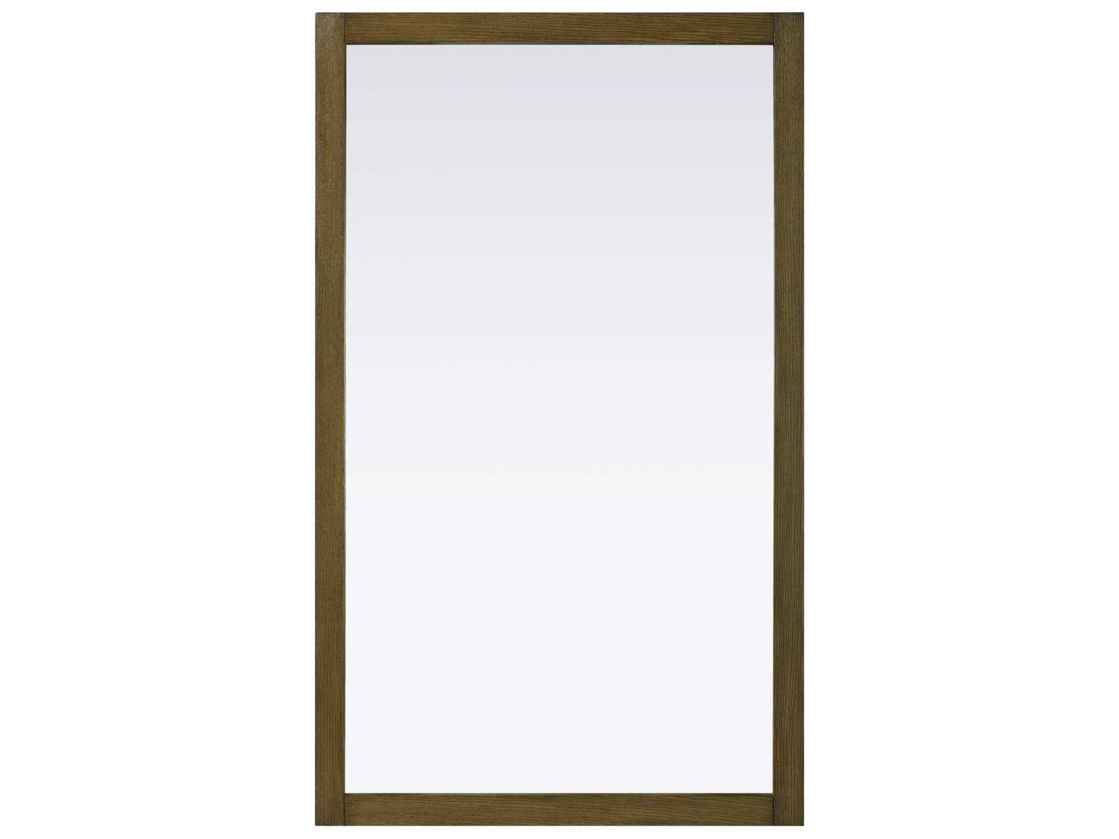 Elegant Lighting Norah Hazel Oak Rectangular Wall Mirror