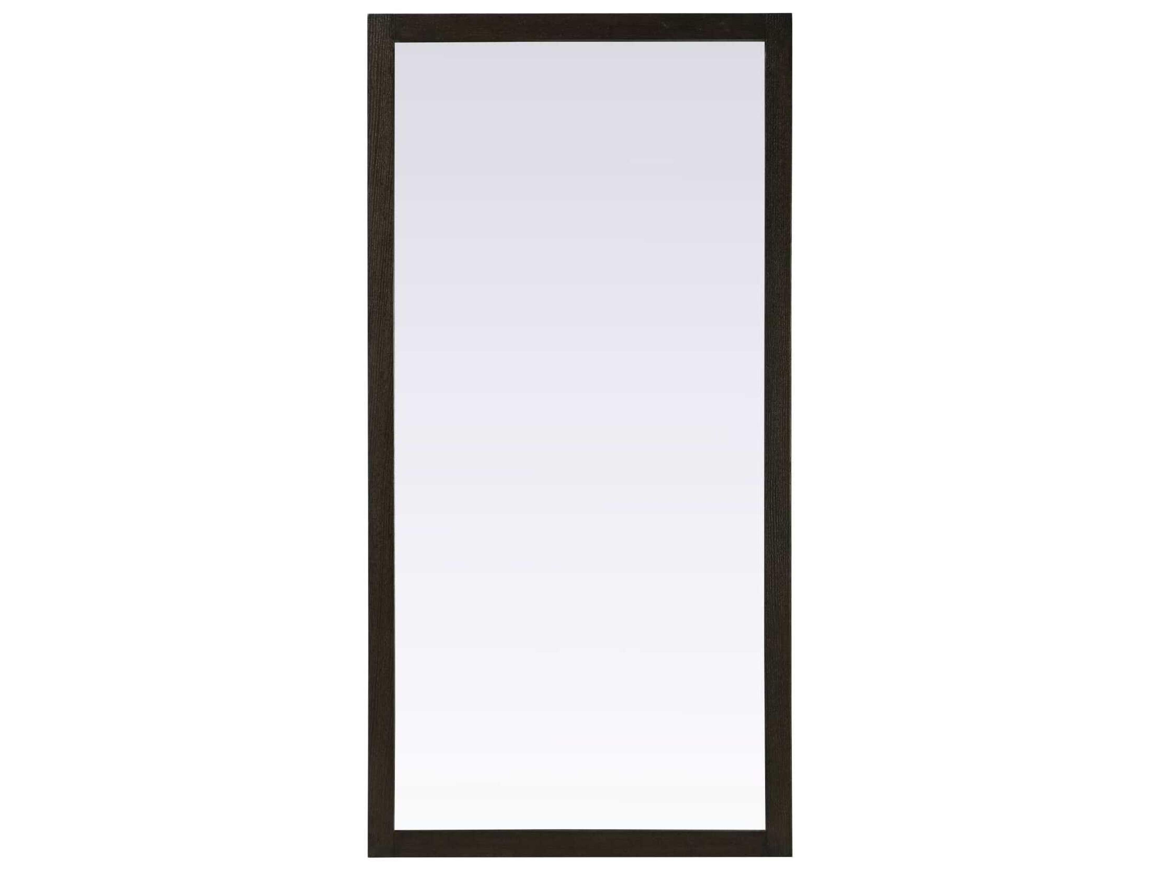 Elegant Lighting Norah Chocolate Oak Rectangular Wall Mirror