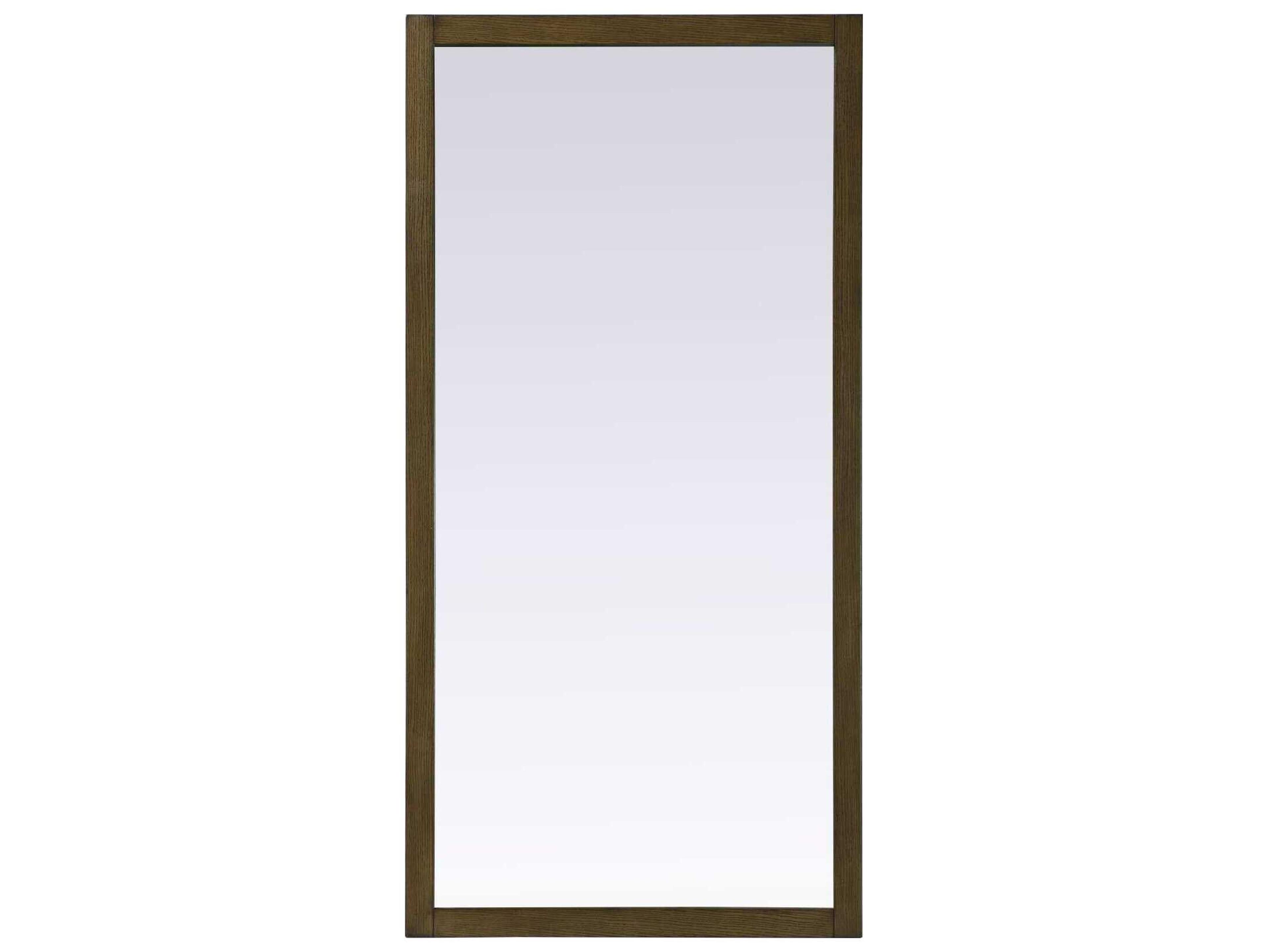 Elegant Lighting Norah Hazel Oak Rectangular Wall Mirror