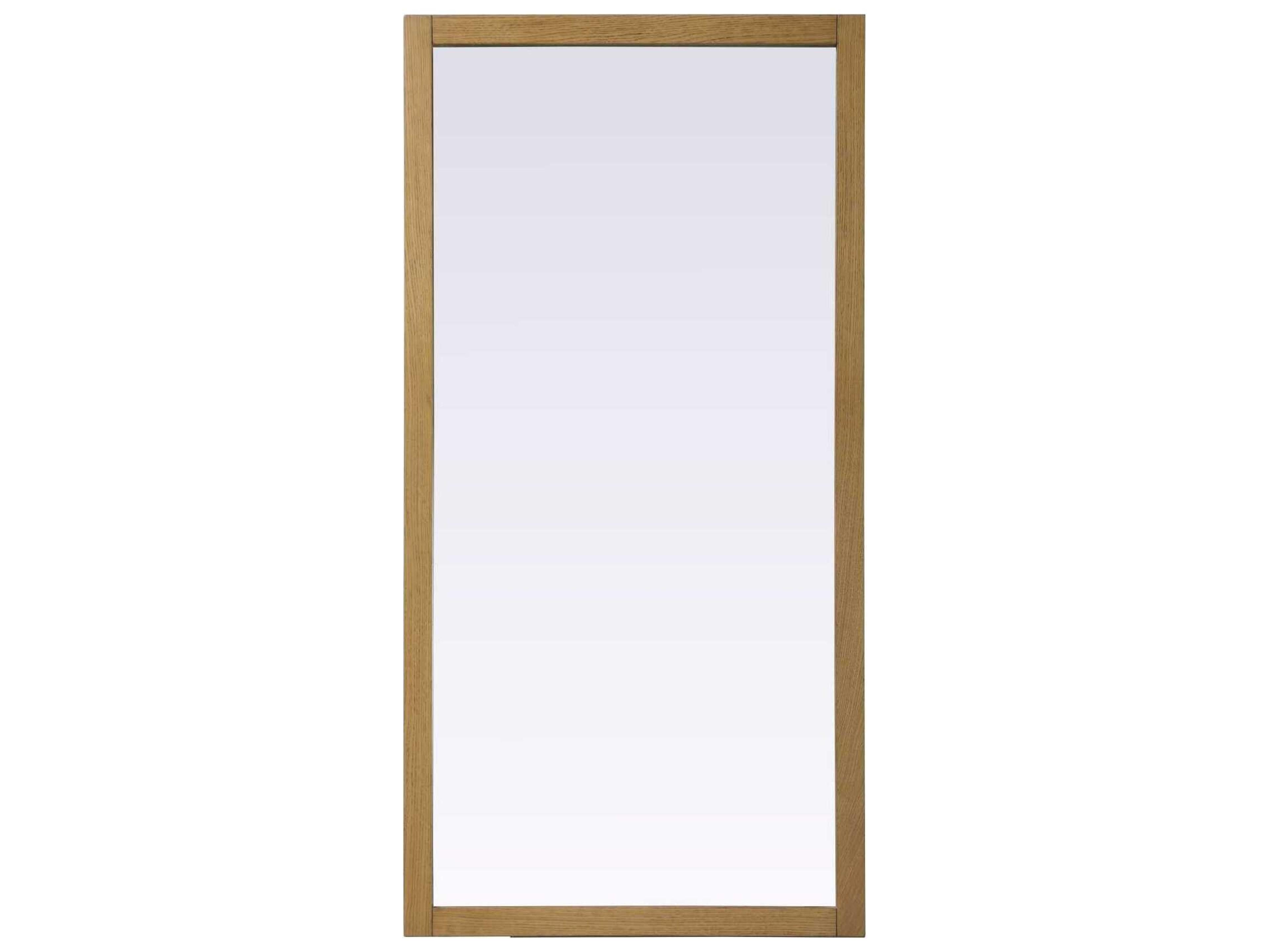 Elegant Lighting Norah Honey Teak Rectangular Wall Mirror