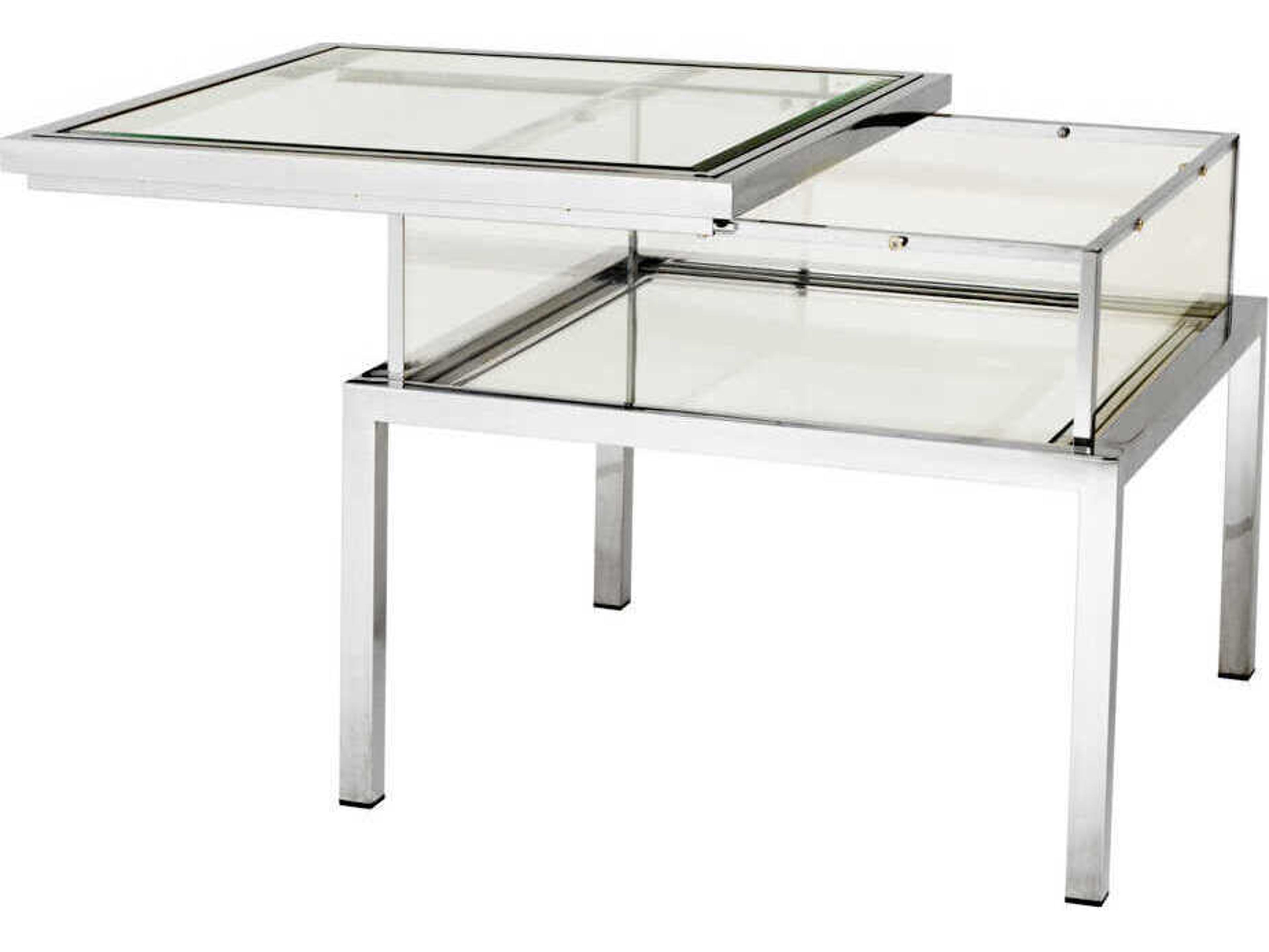 Eichholtz Harvey Polished Stainless Steel Side Table