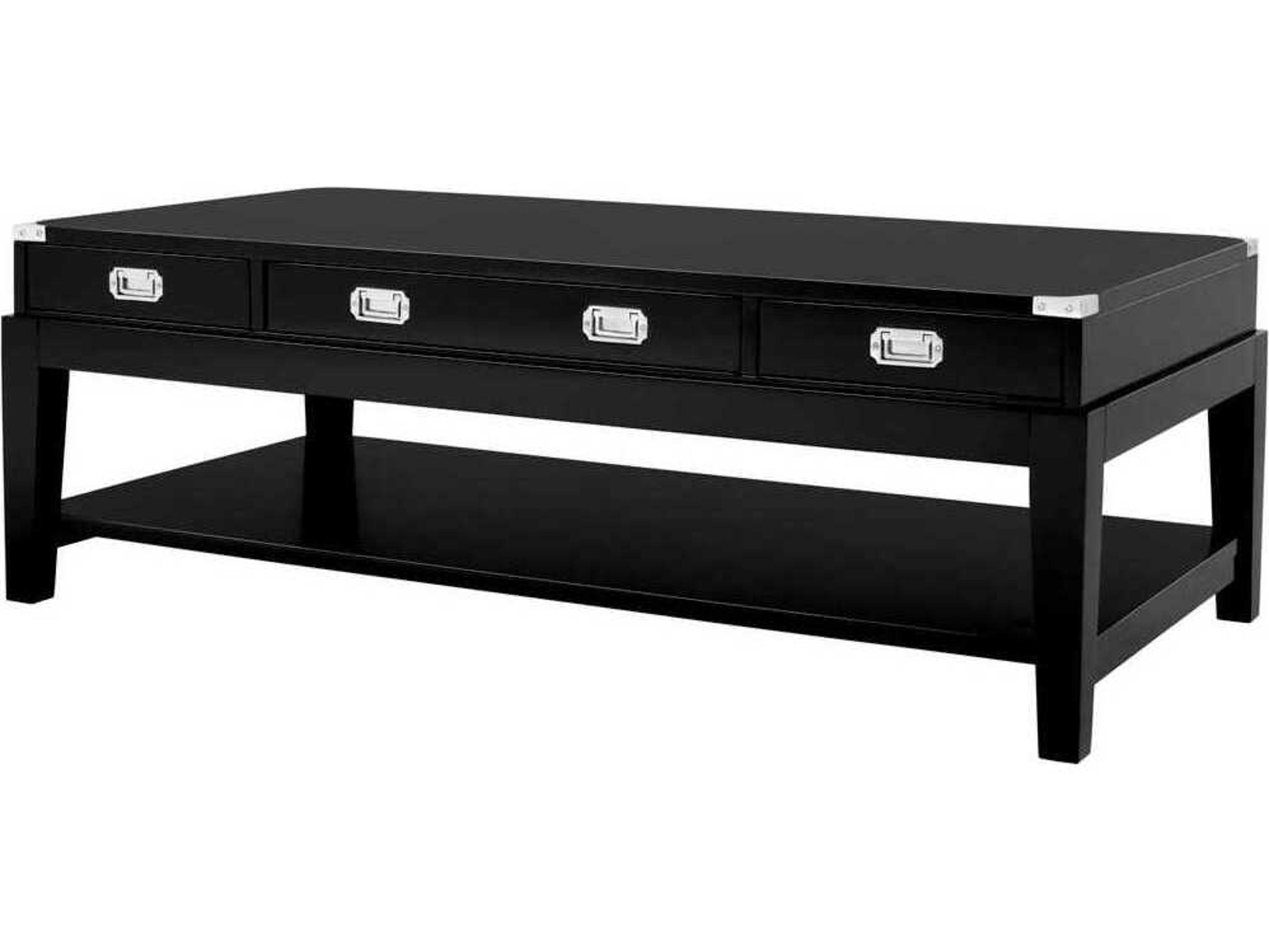 Eichholtz Military Waxed Black Coffee Table