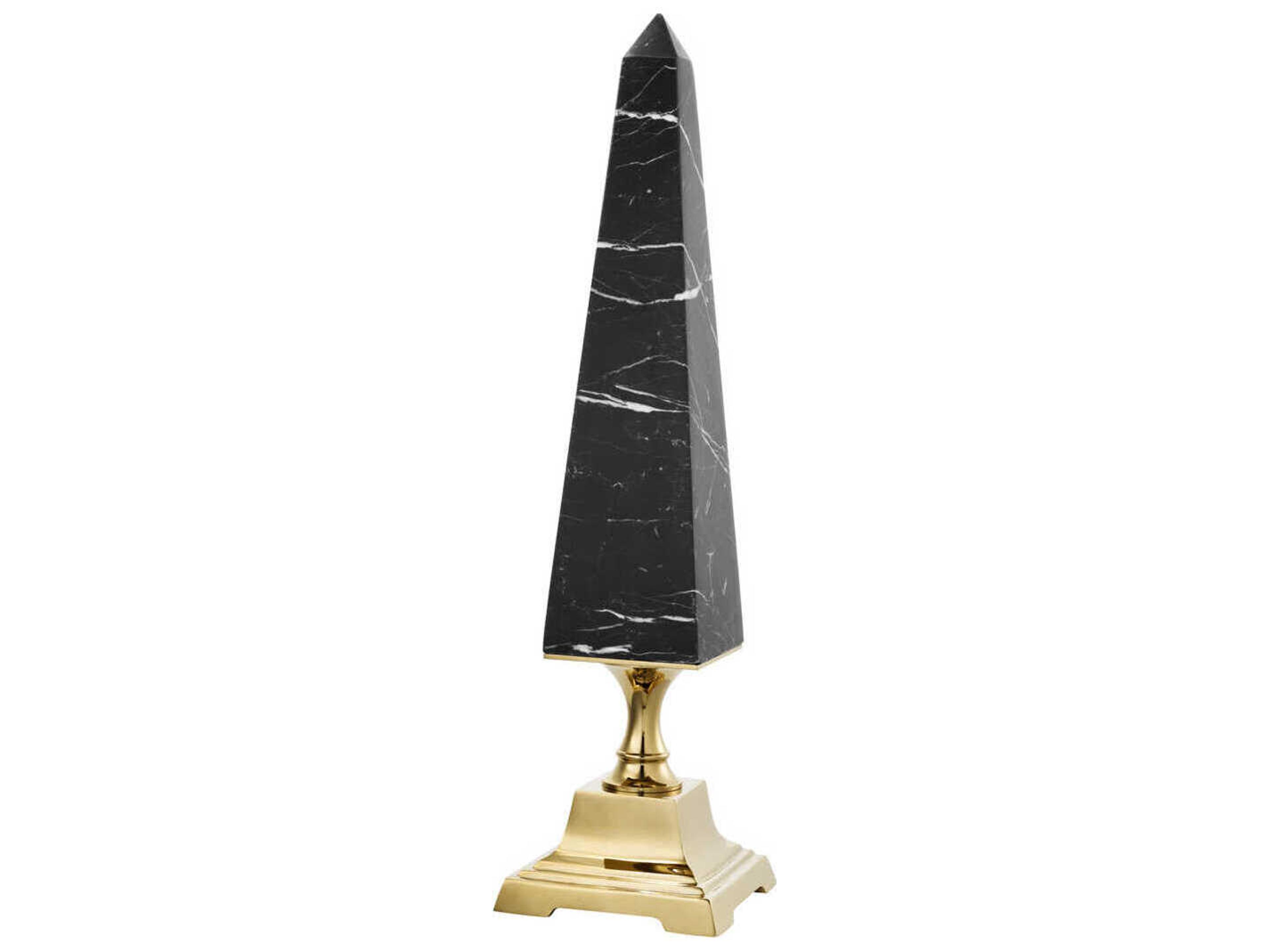 Layford Gold Black Marble Obelisk
