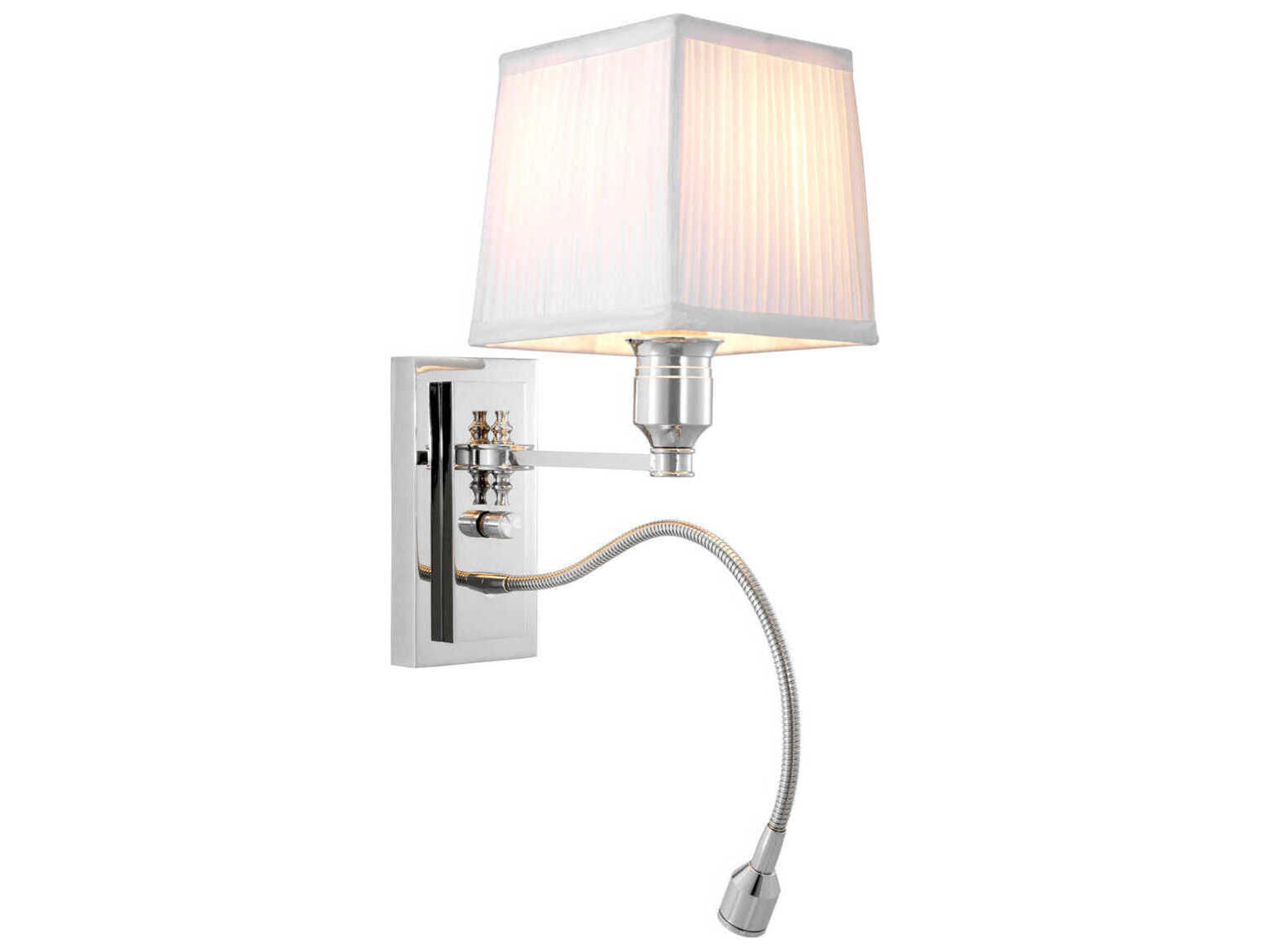 Eichholtz Ellington Nickel Incl White Shade Wall Lamp
