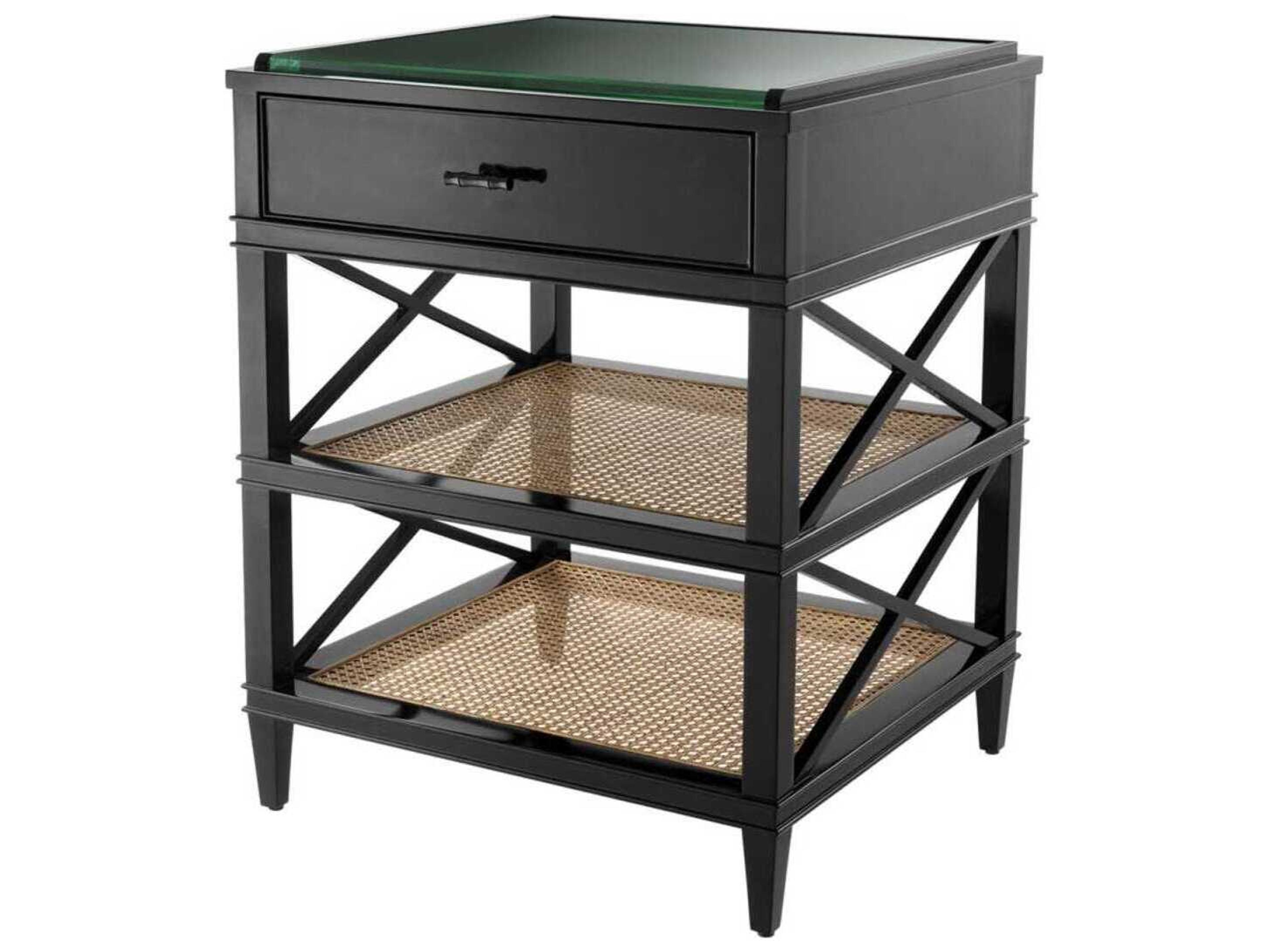 Eichholtz Bahamas Black Natural Cane Side Table