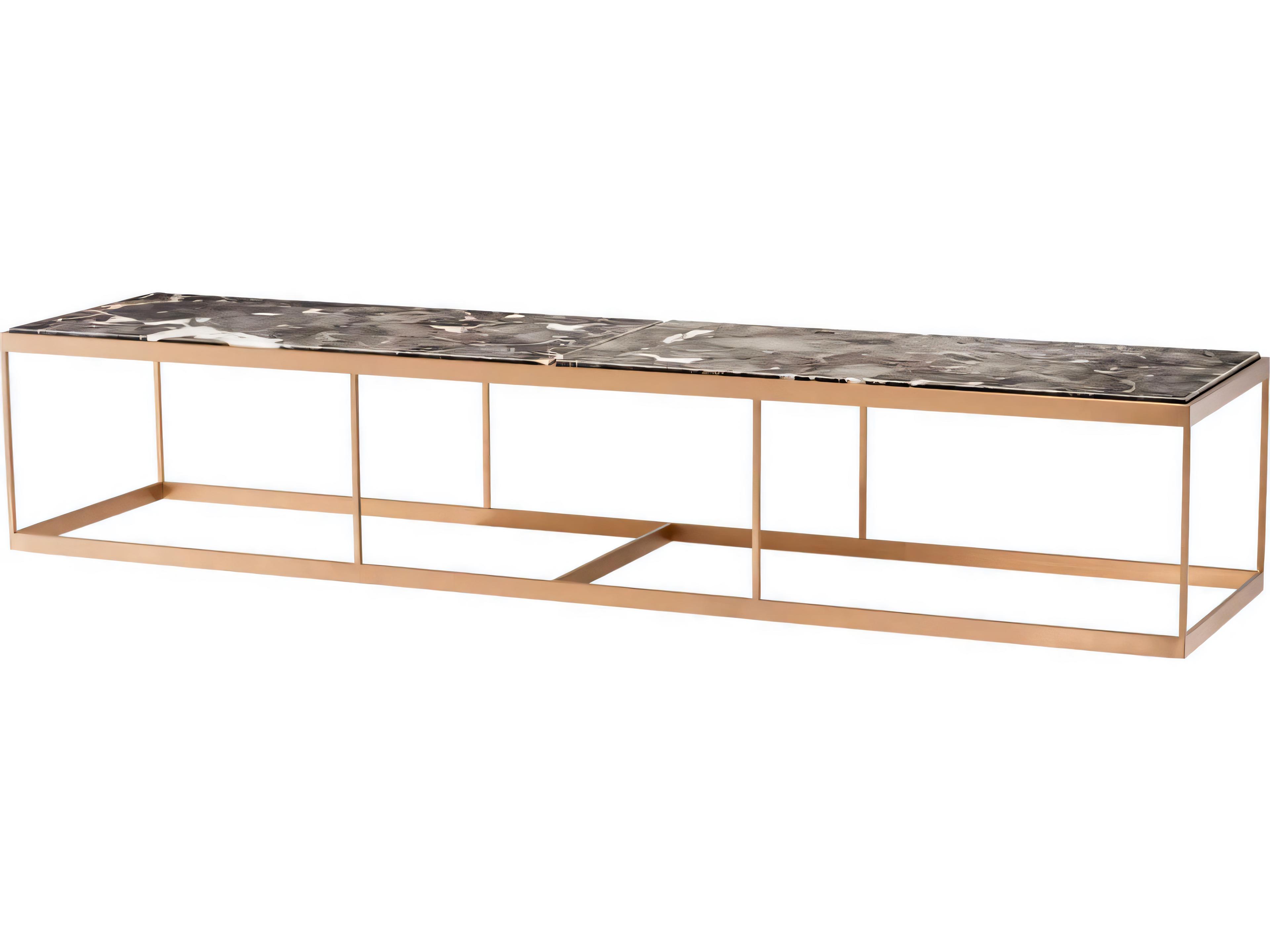 Eichholtz La Quinta Br Brass Grey Marble Coffee Table