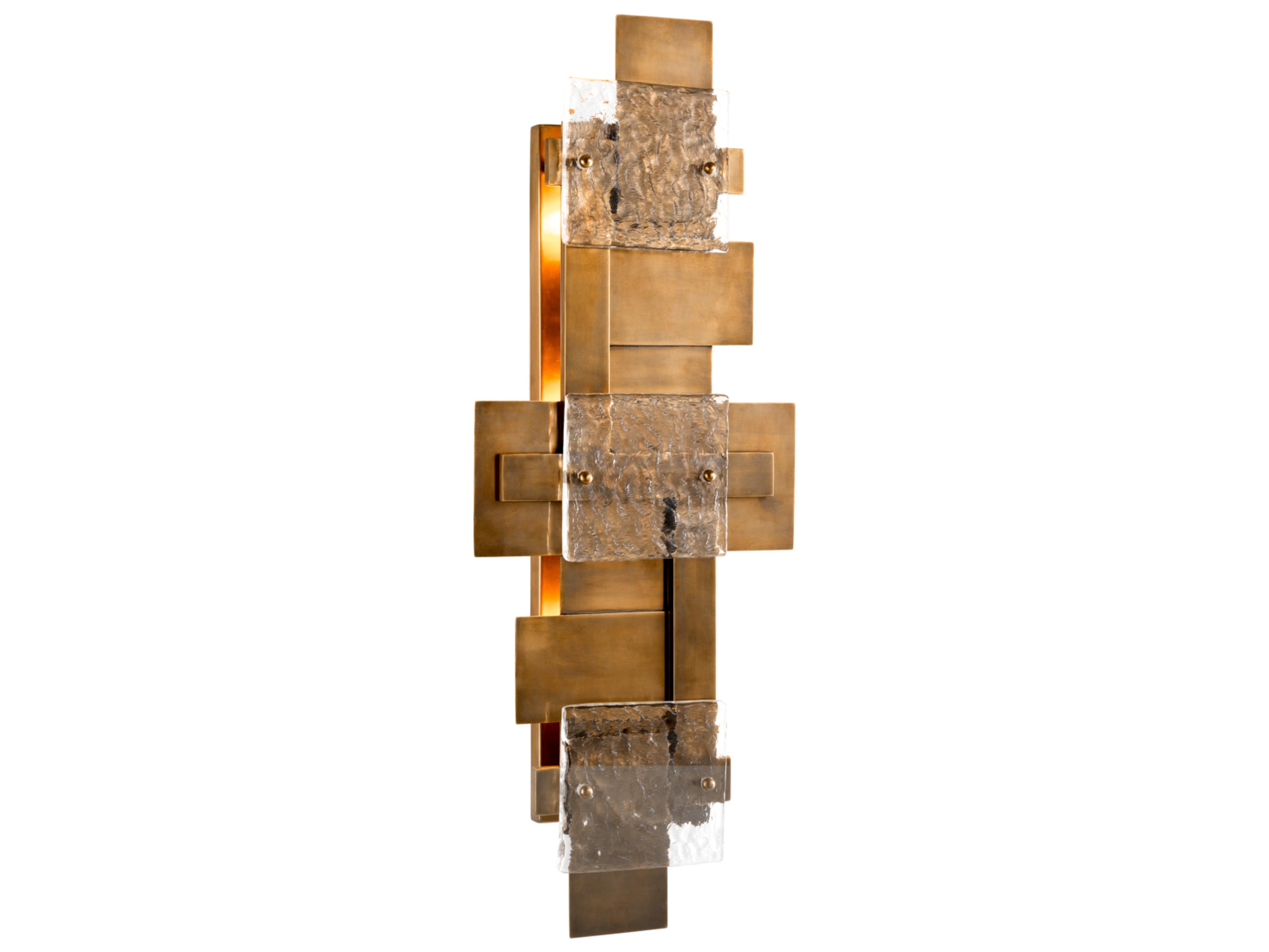 Eichholtz Vintage Brass X Glass Wall Sconce