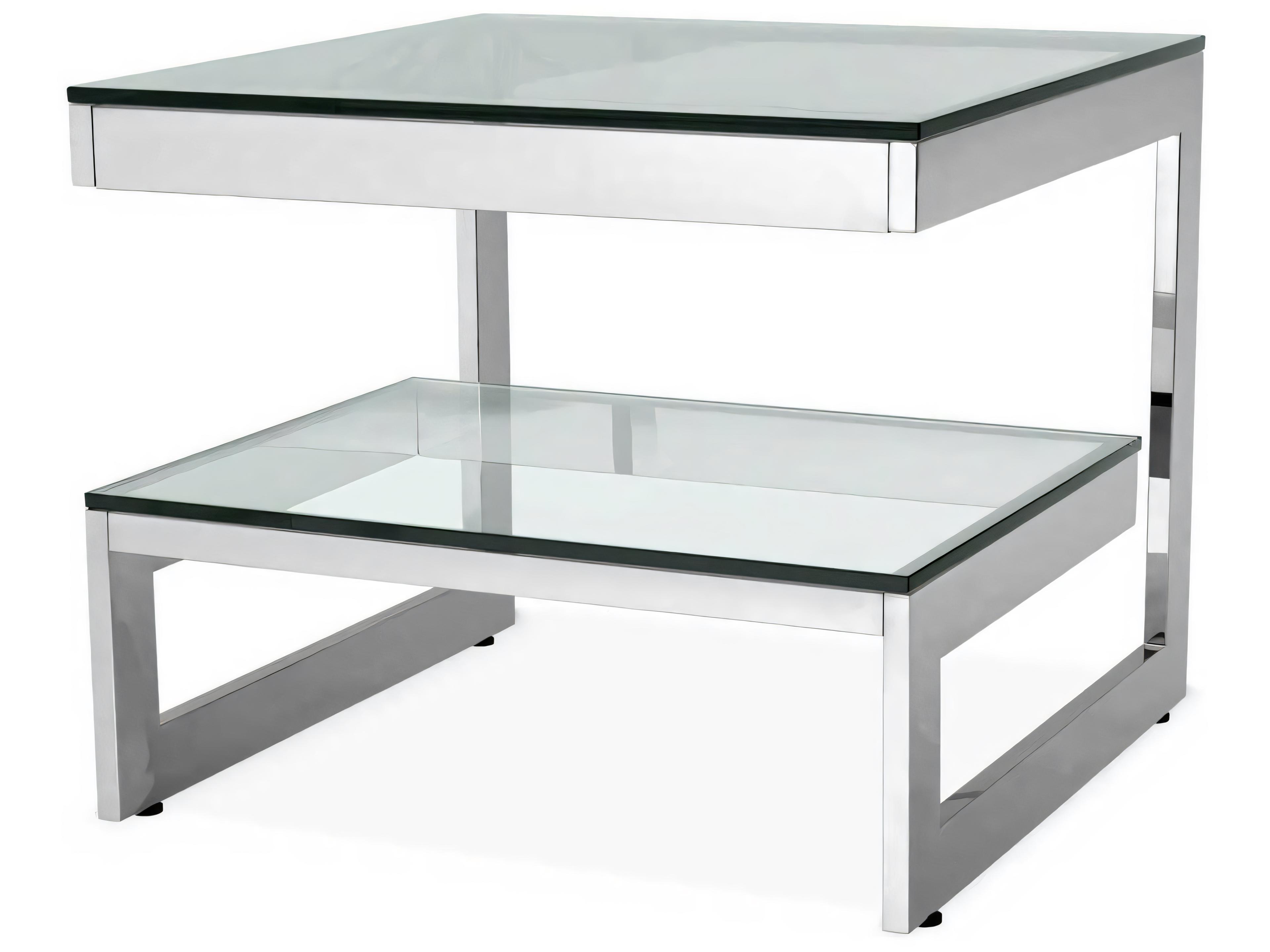 Eichholtz Gamma Polished Stainless Steel Side Table