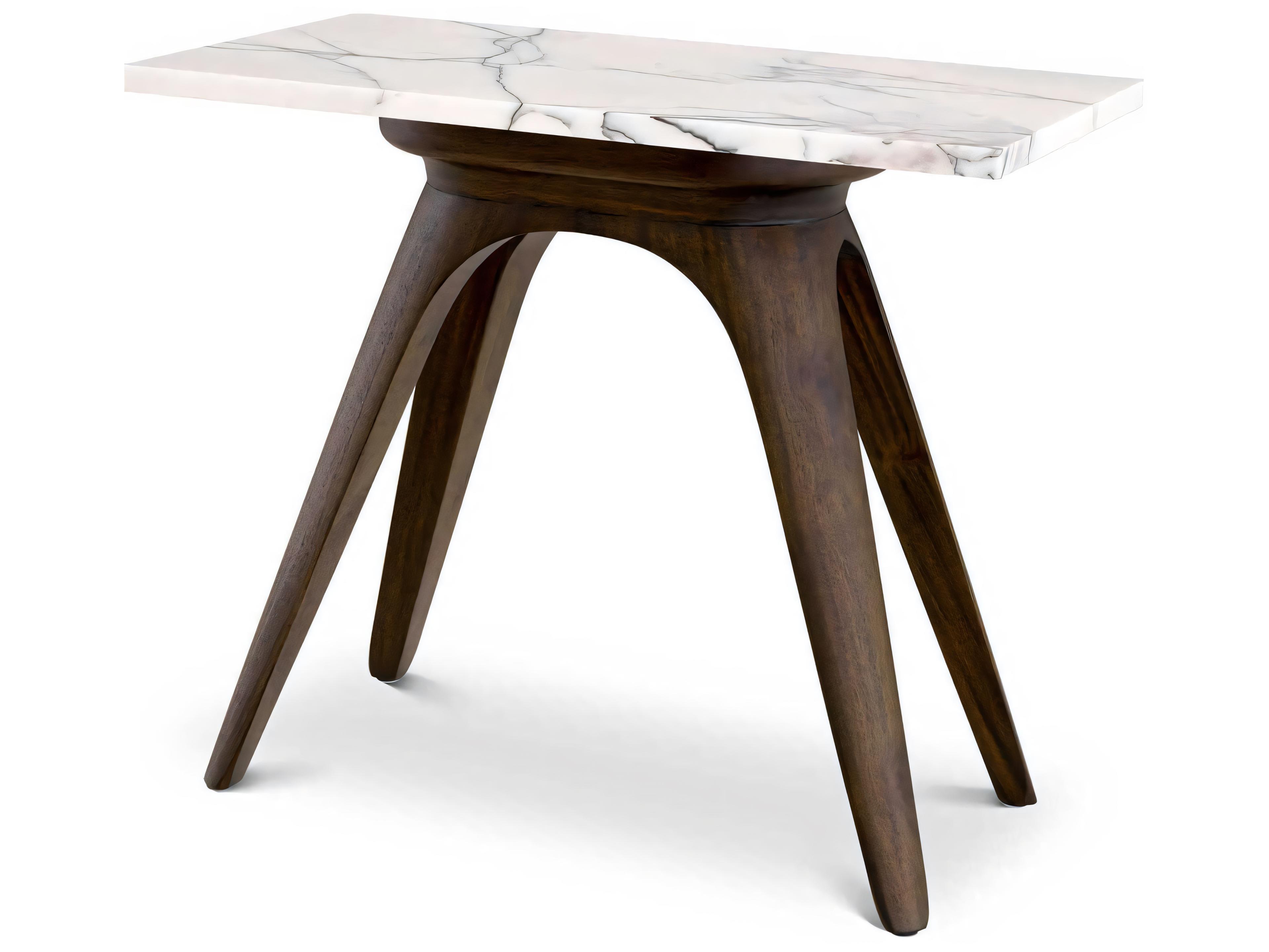 Eichholtz Borre Rectangular Bianco Lilac Marble Side Table