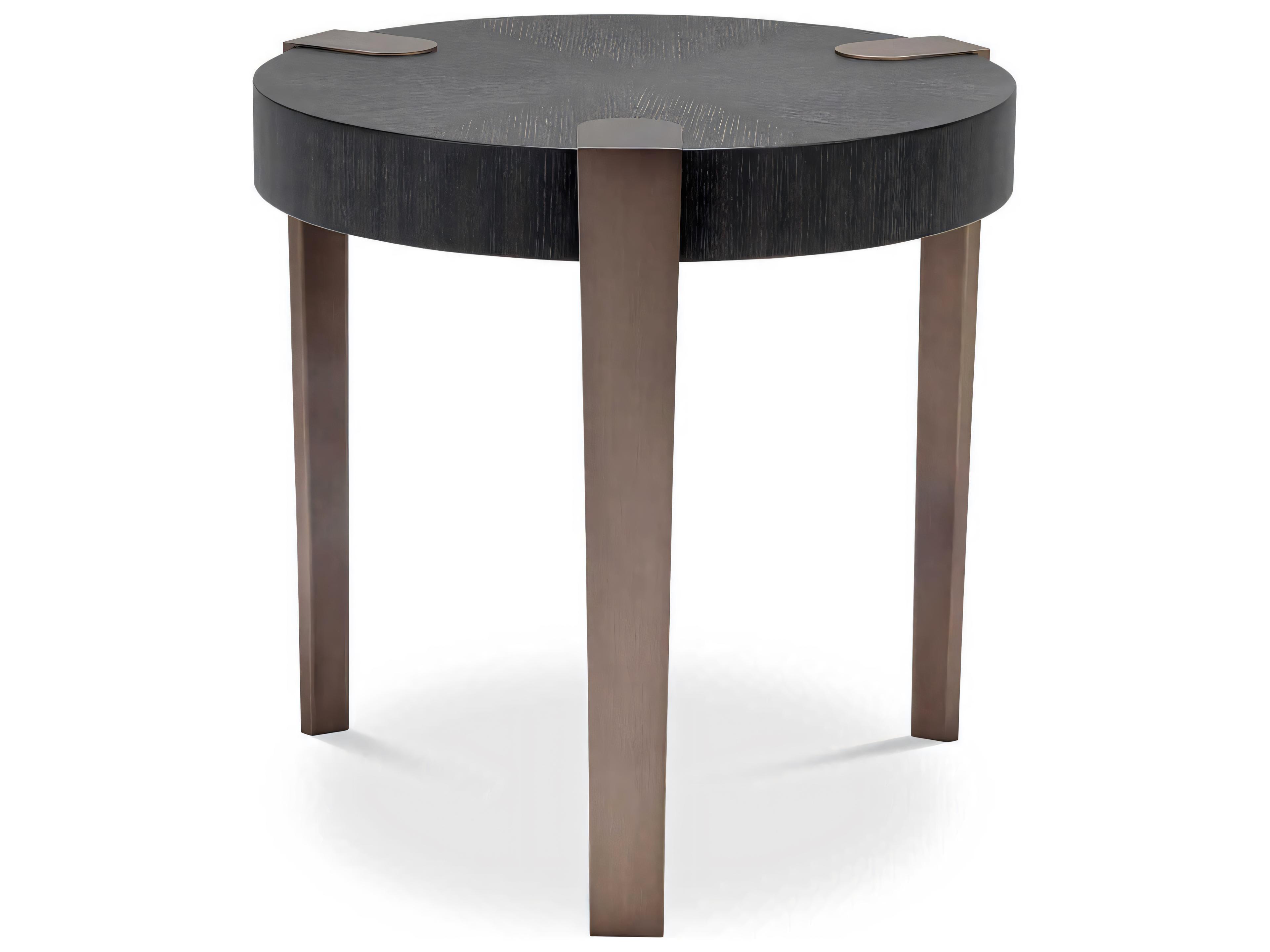 Eichholtz Oxnard Charcoal Grey Oak Veneer Side Table