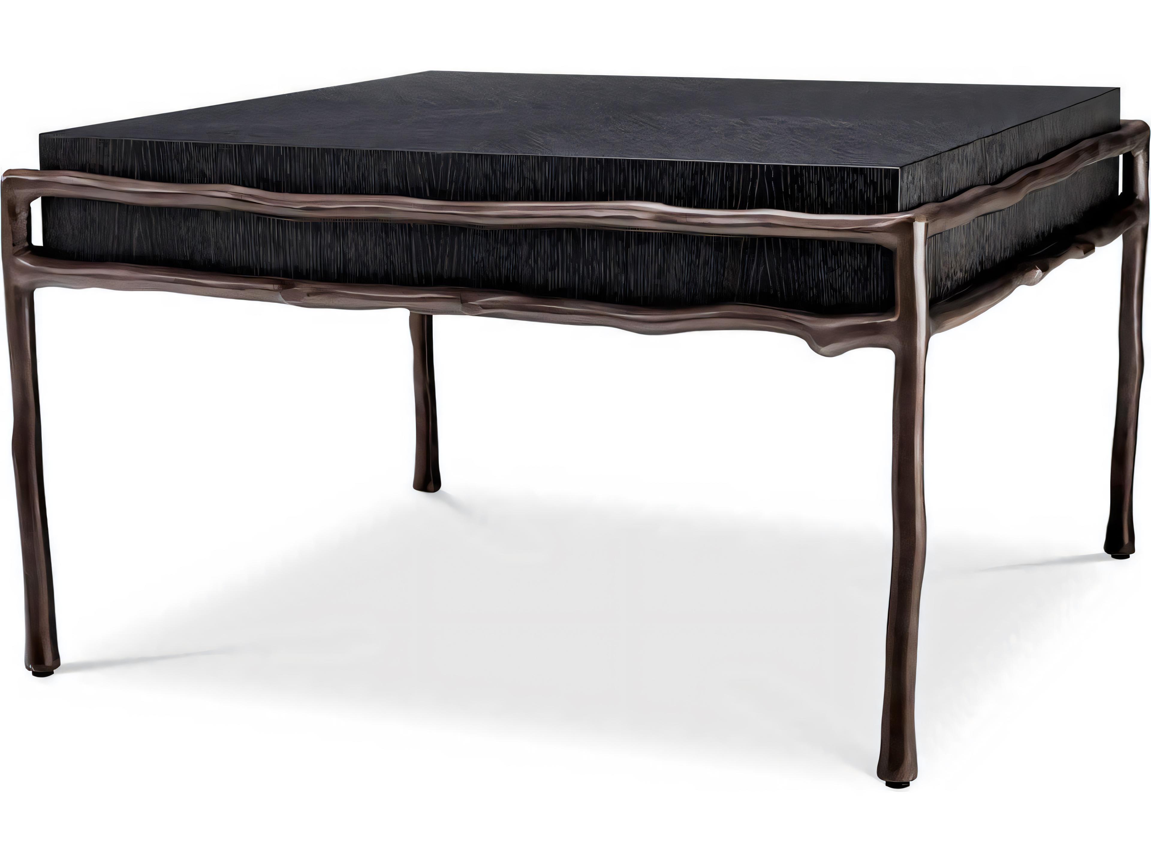 Eichholtz Premier Charcoal Grey Oak Veneer Side Table