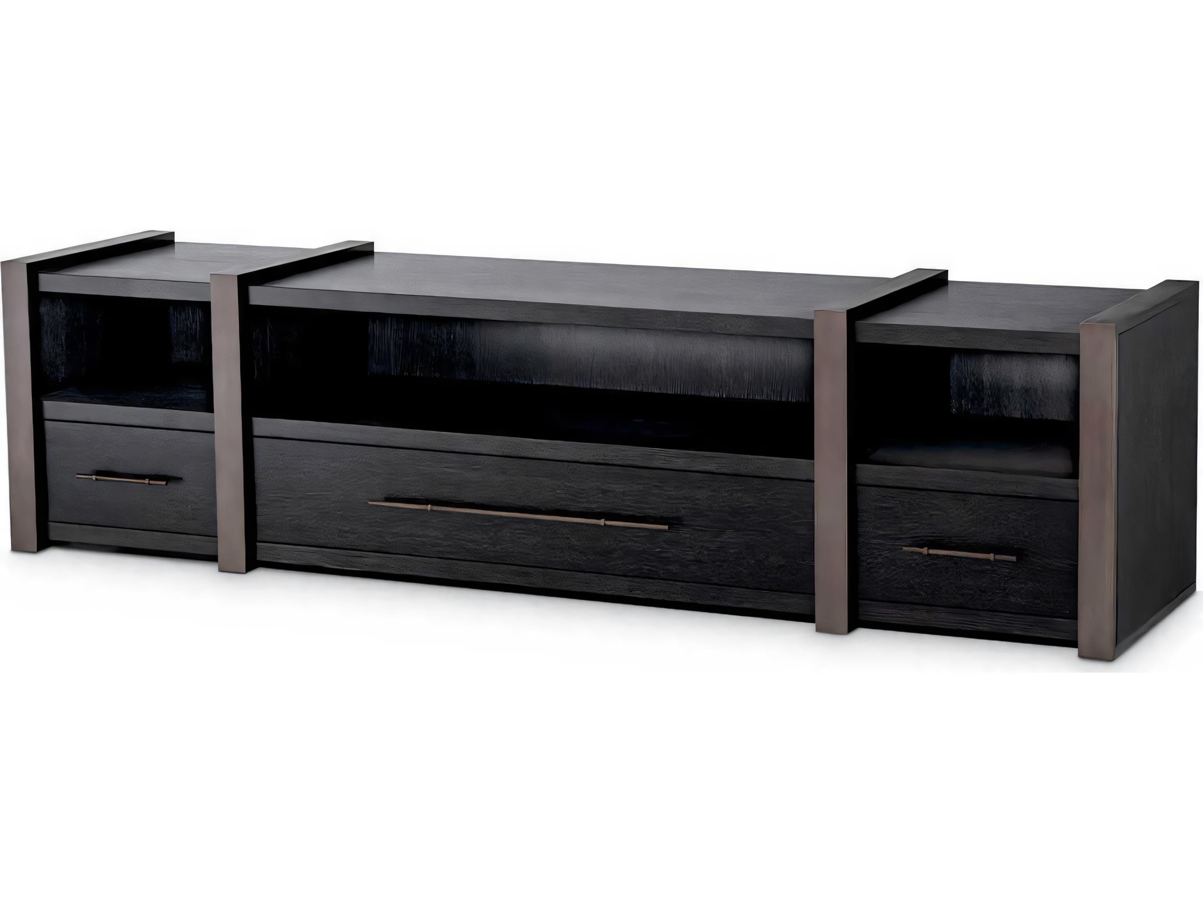 Eichholtz Canova Charcoal Grey Oak Veneer Tv Cabinet