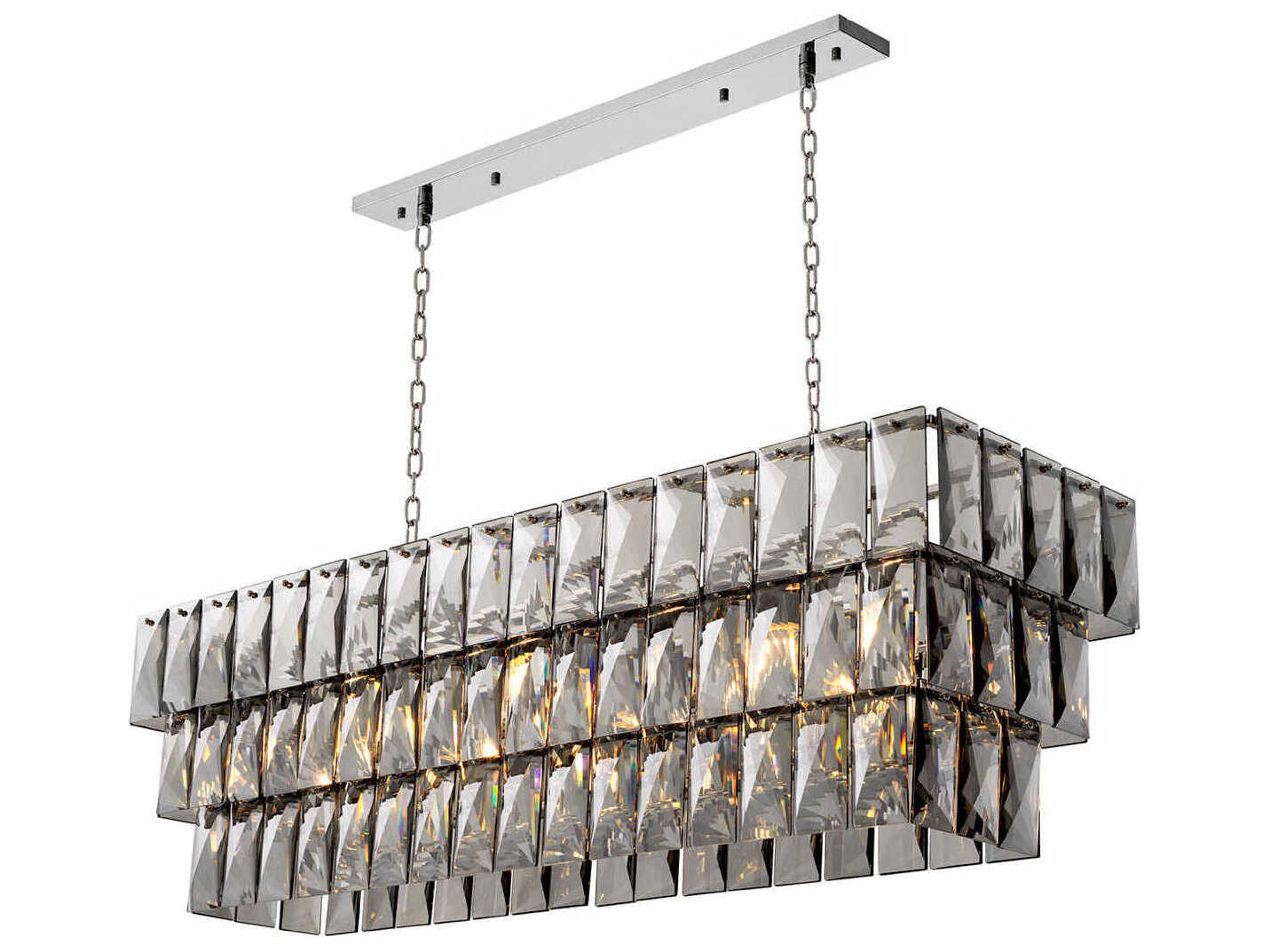 Eichholtz Amazone Rectangular Incl Smoke Crystal Glass Chandelier