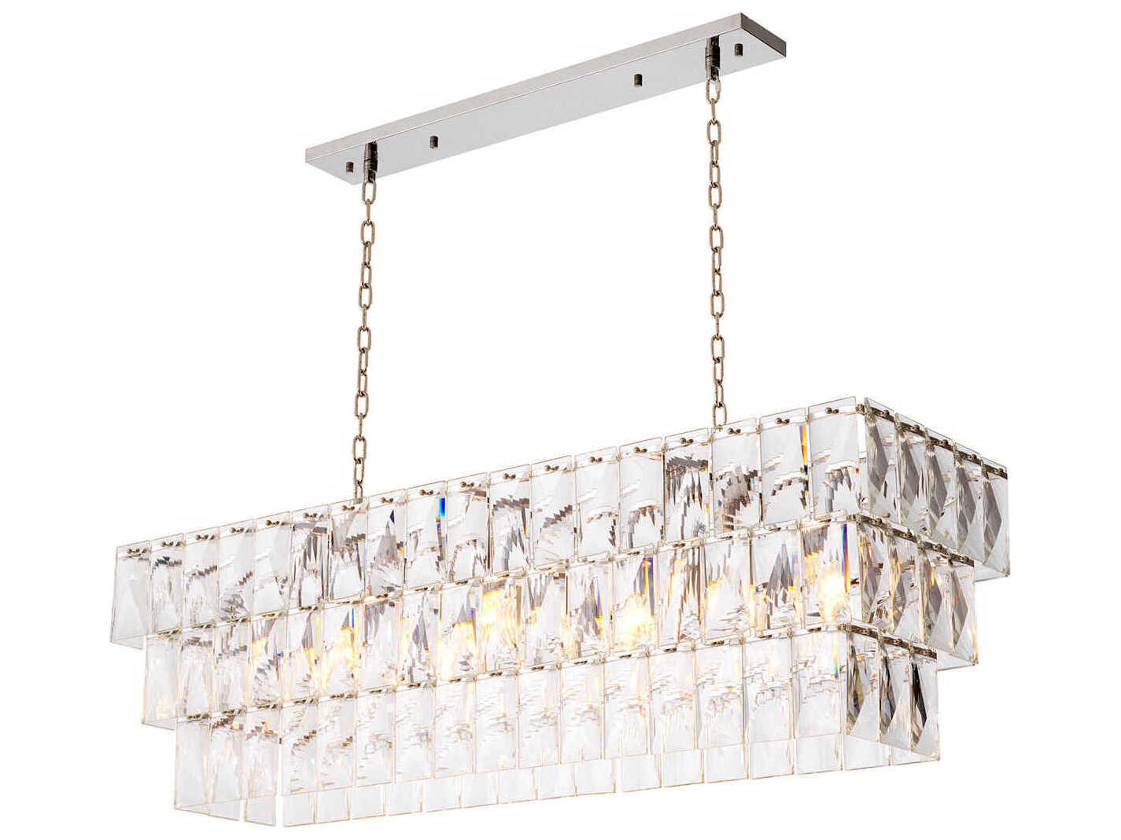 Eichholtz Amazone Rectangular Incl Clear Crystal Glass Chandelier