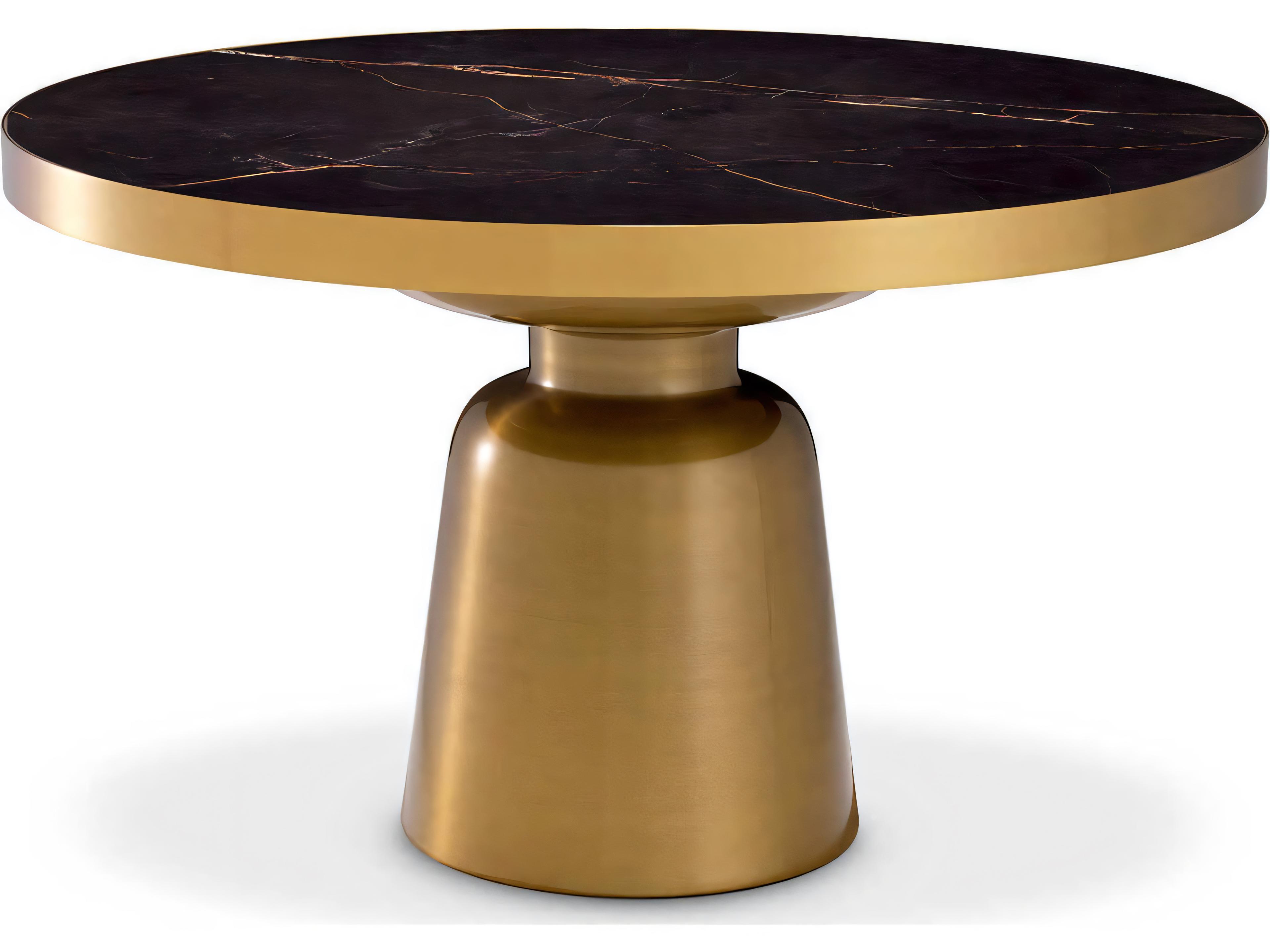 Eichholtz Soren Brushed Brass Black Top Coffee Table