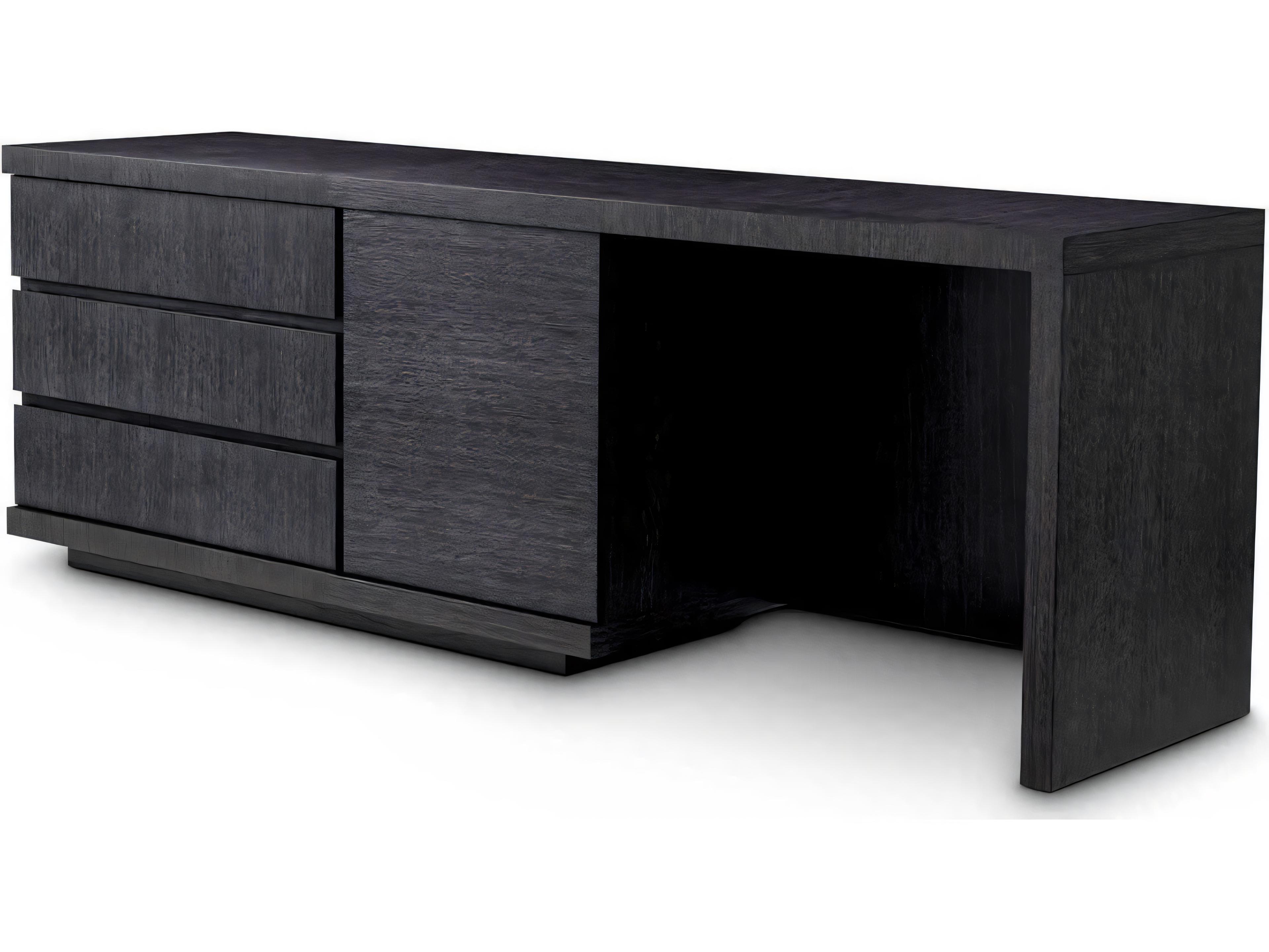 Eichholtz Crosby Charcoal Grey Oak Veneer Desk