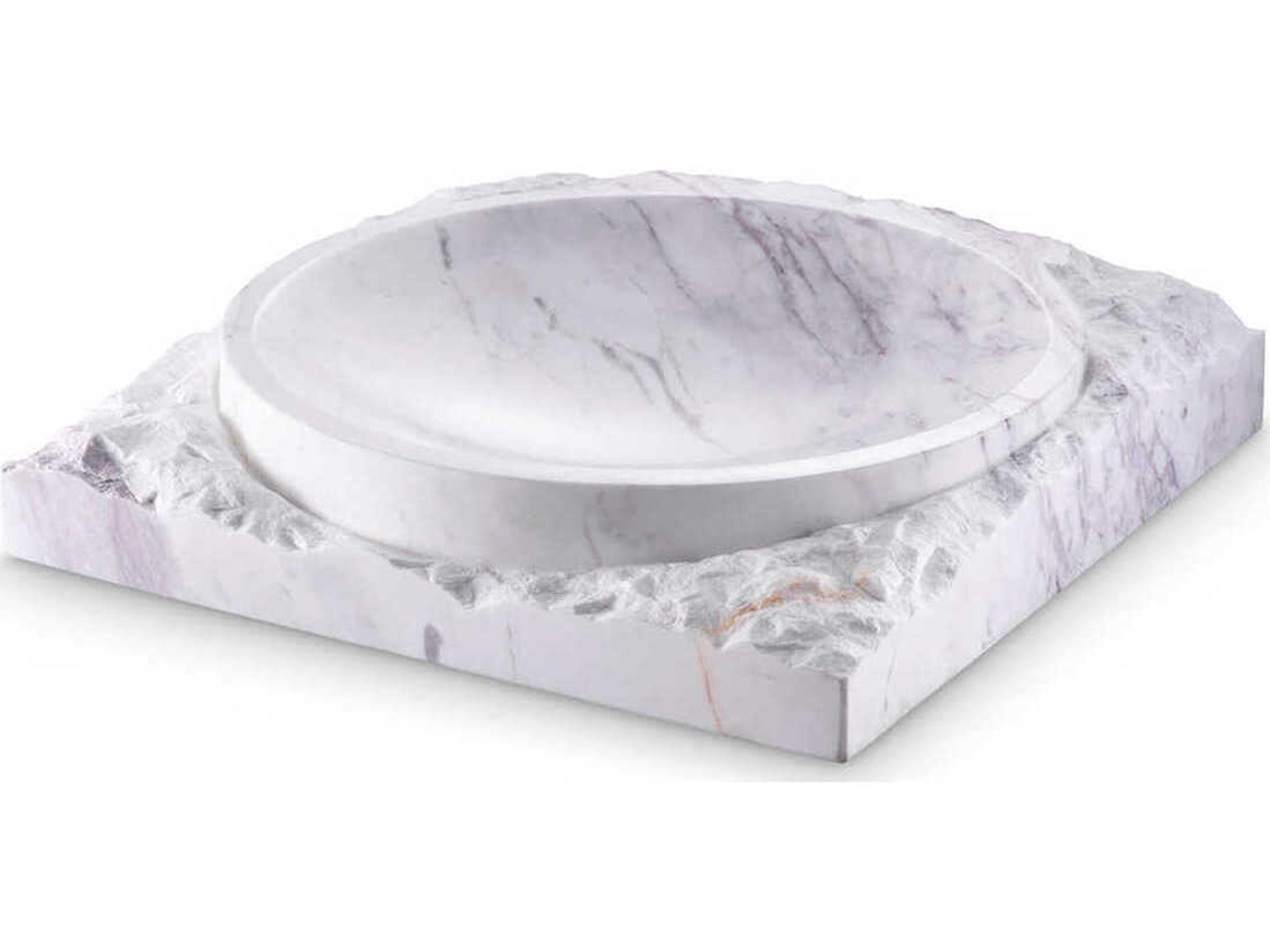 Eichholtz Montanita Honed White Marble Bowl