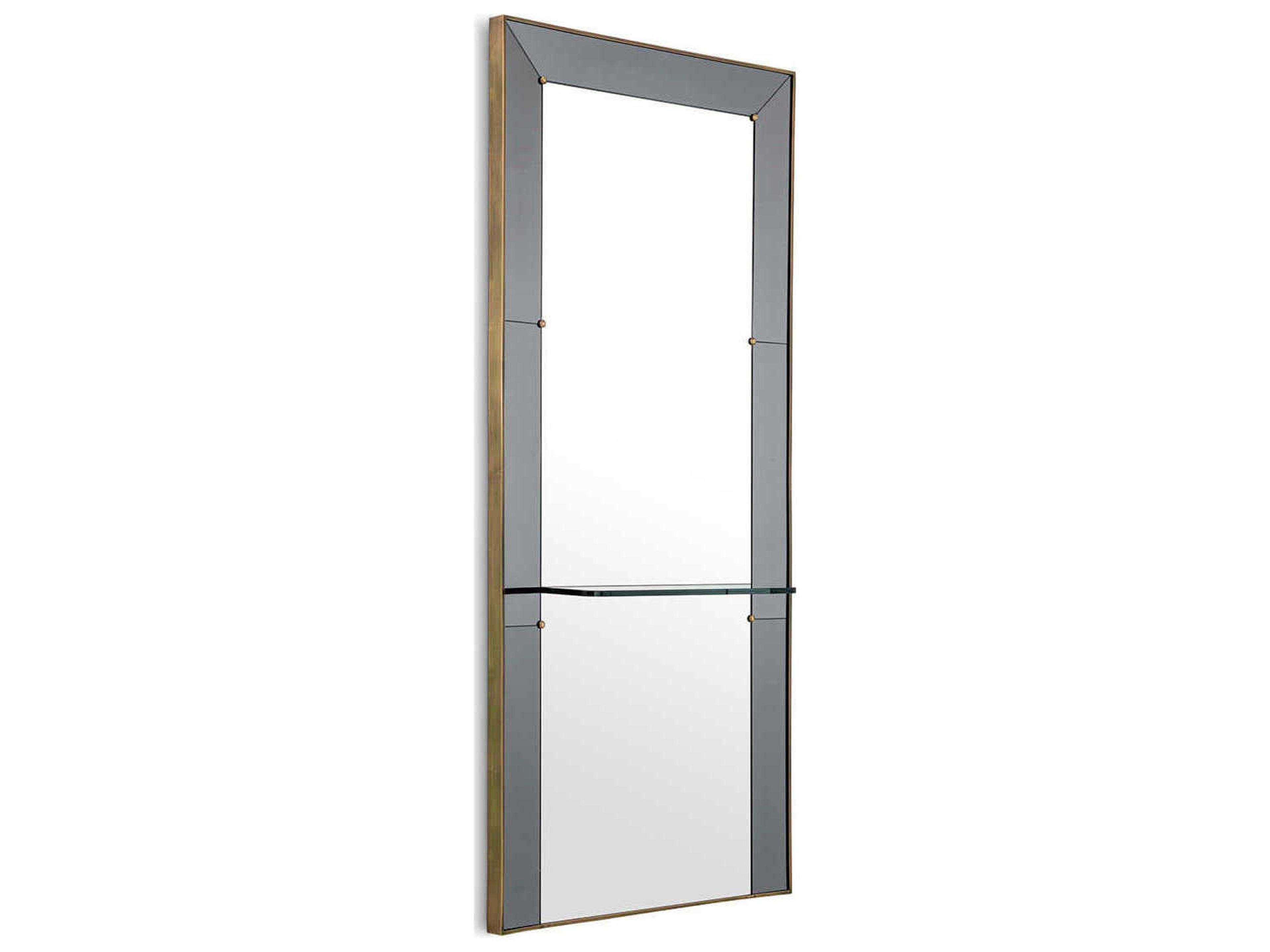 Eichholtz Bellana Antique Brass Smoke Glass Mirror