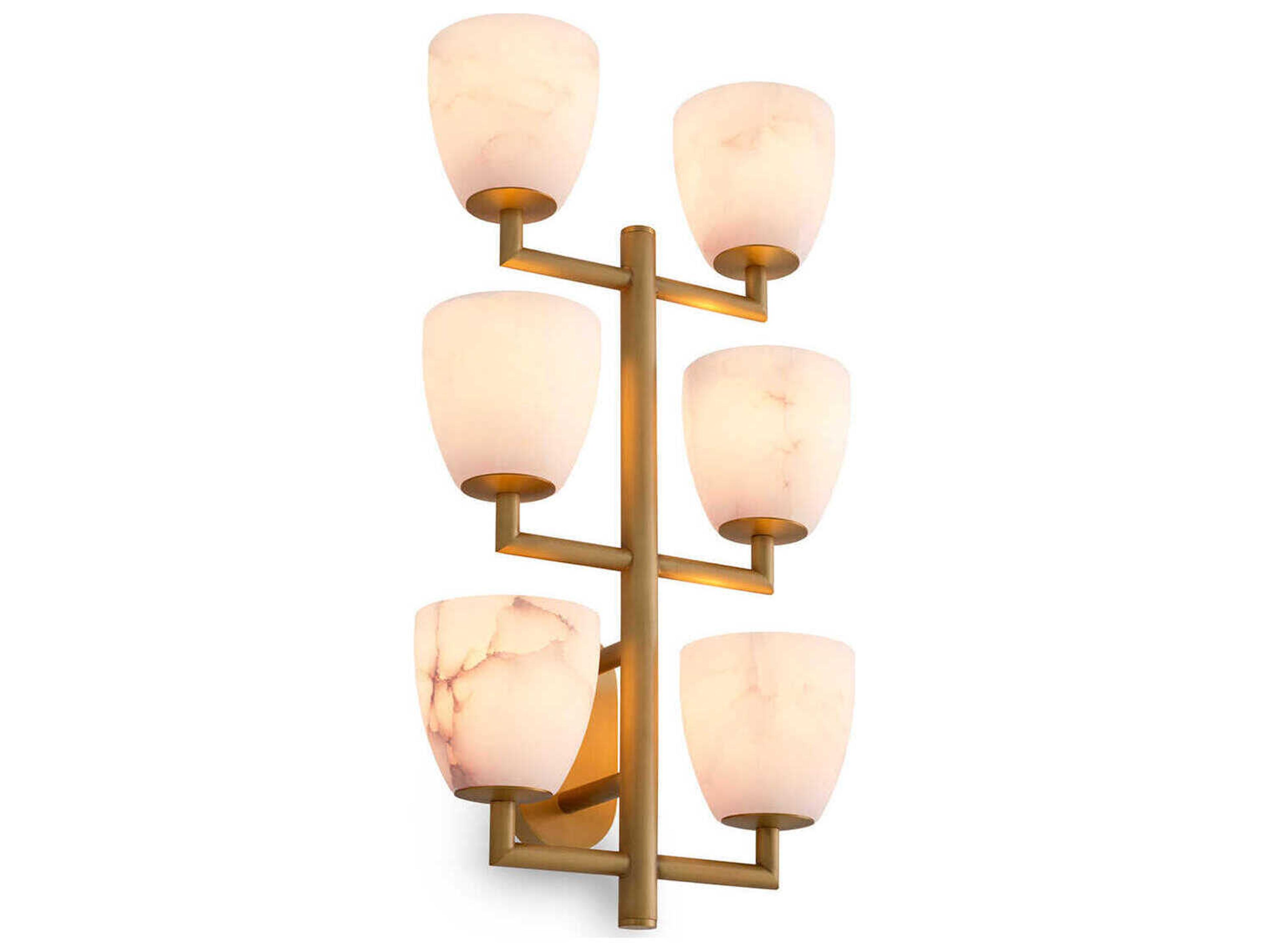 Eichholtz Valerius Alabaster Antique Brass Wall Lamp