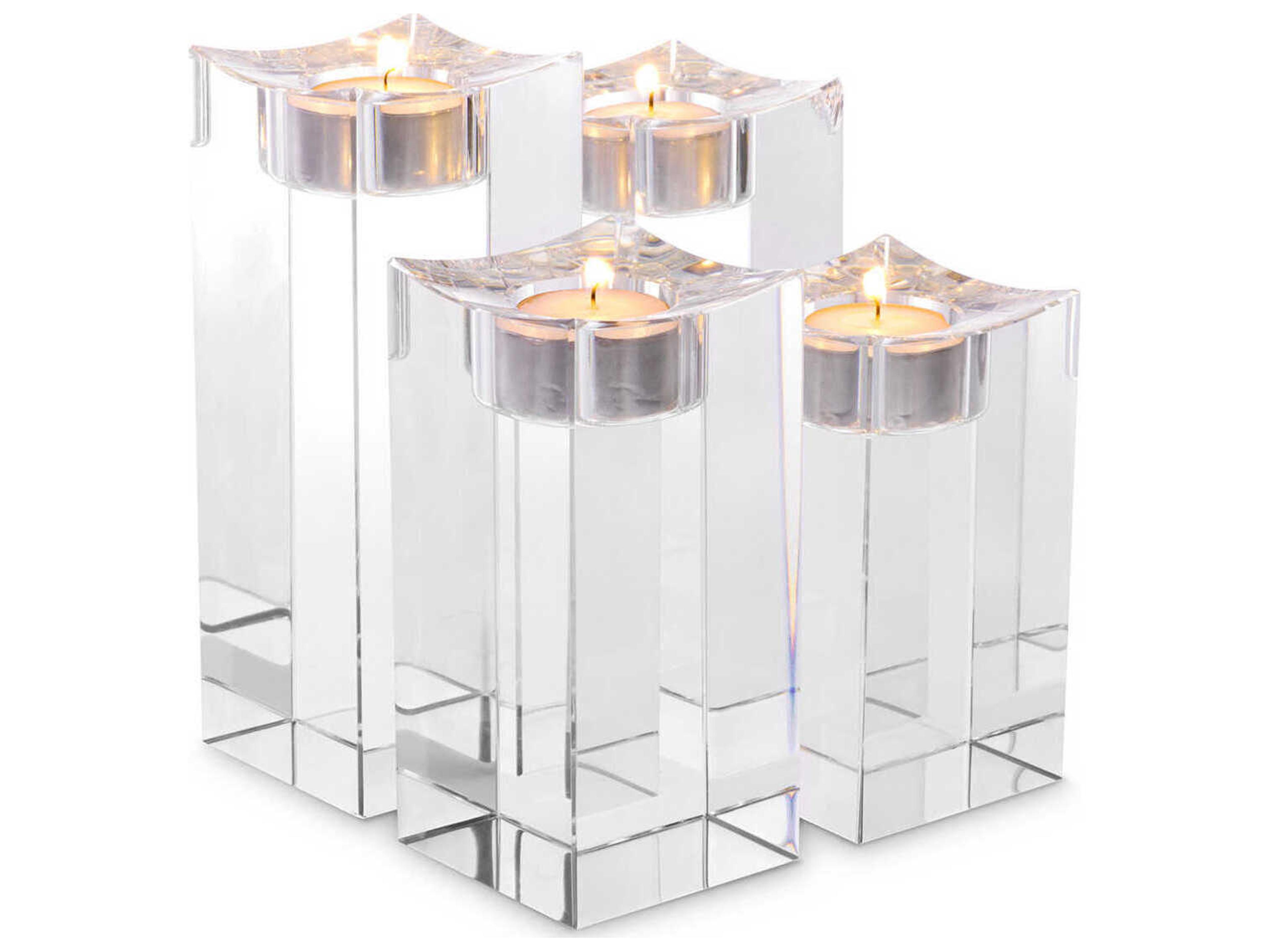 Eichholtz Giancarlo High Crystal Glass Set of 4 Tealight Holder