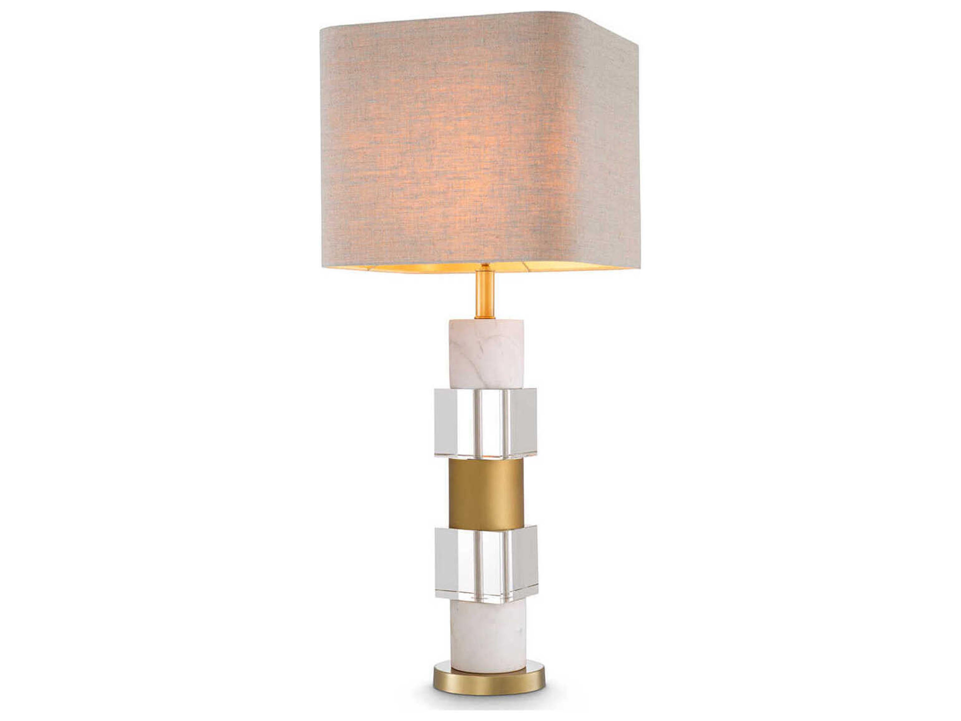 Eichholtz Cullingham White Marble Incl Shade Table Lamp