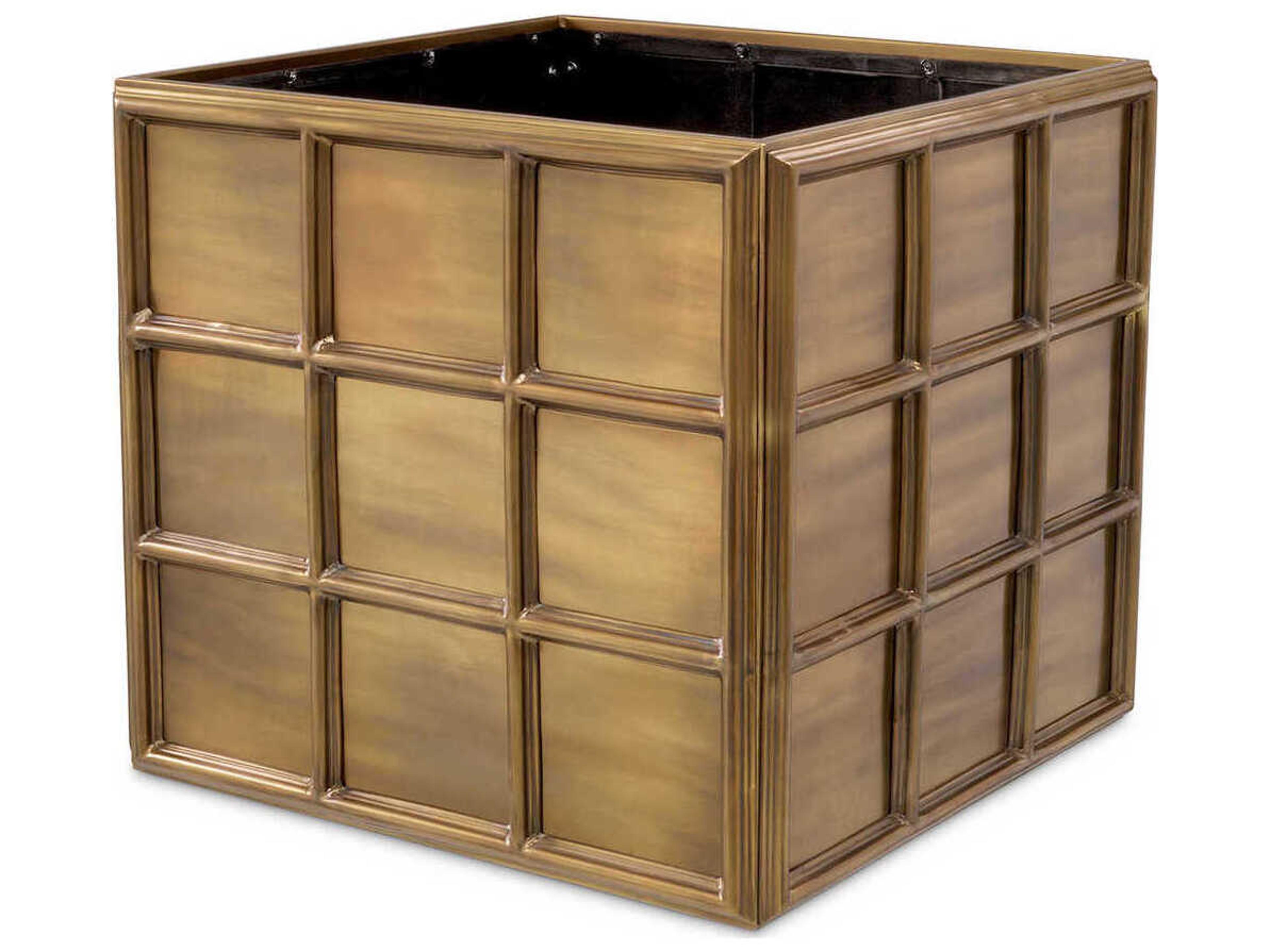 Eichholtz Grid Vintage Brass Planter