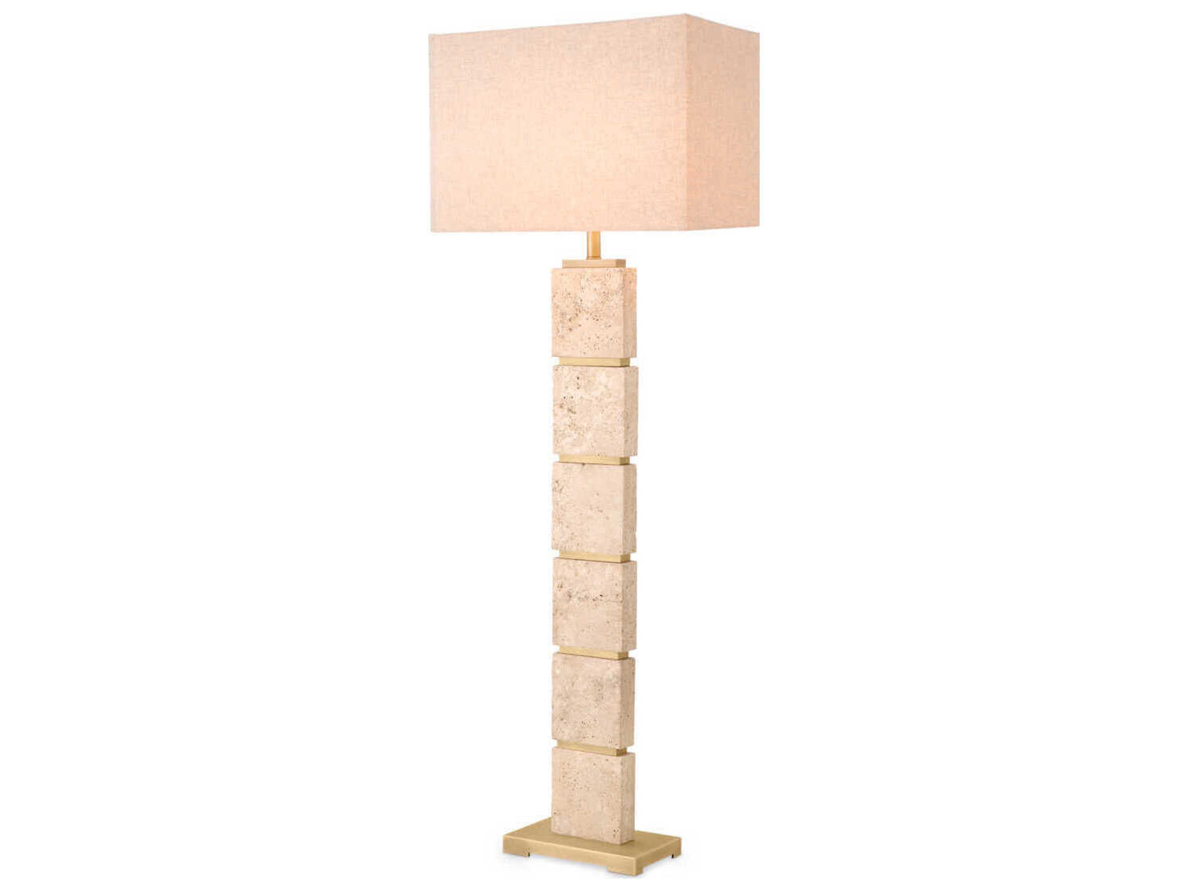 Eichholtz Newton Travertine Incl Shade Floor Lamp