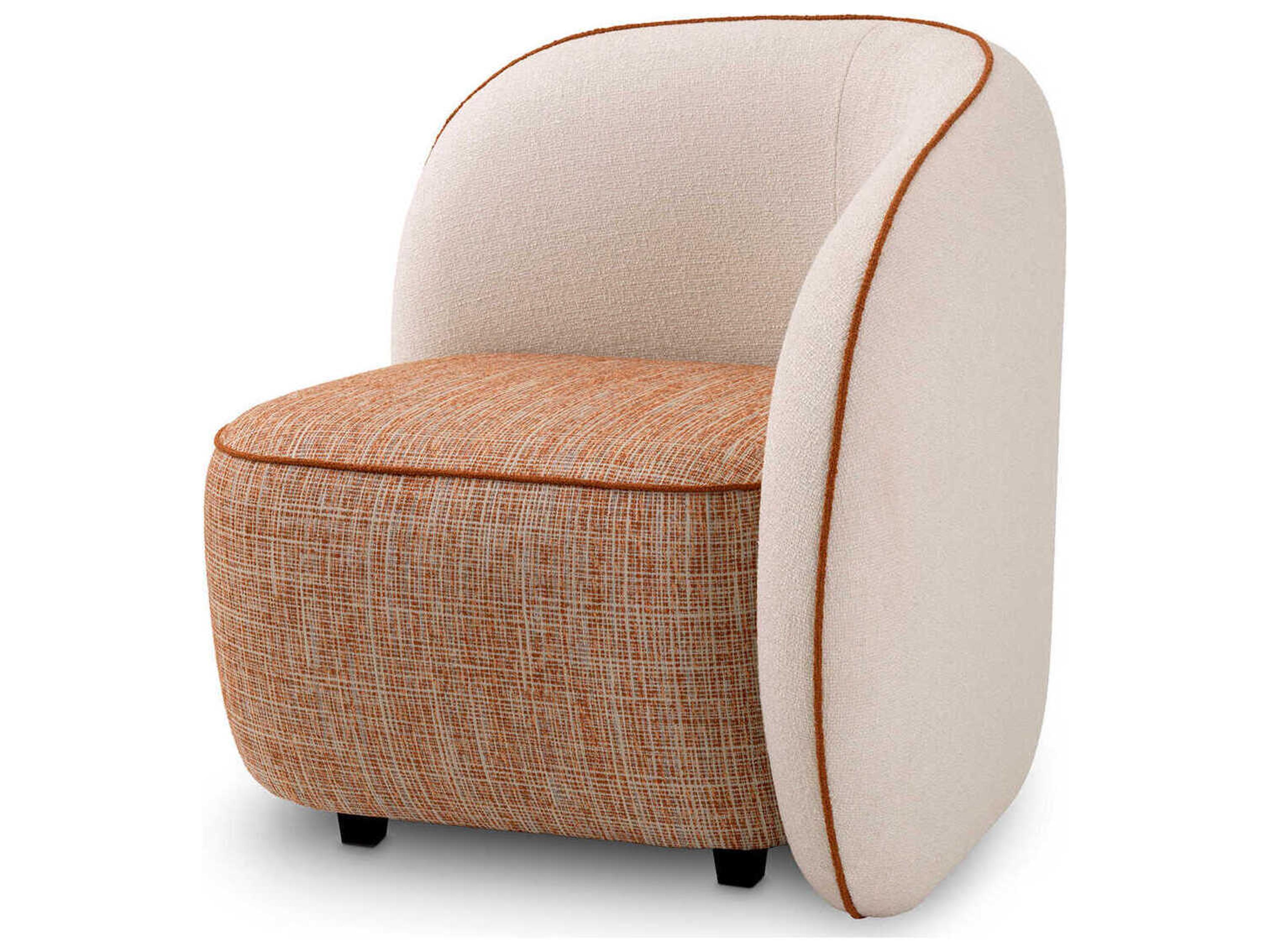 Eichholtz San Marino Right Sarra Off-White Tressa Orange Chair