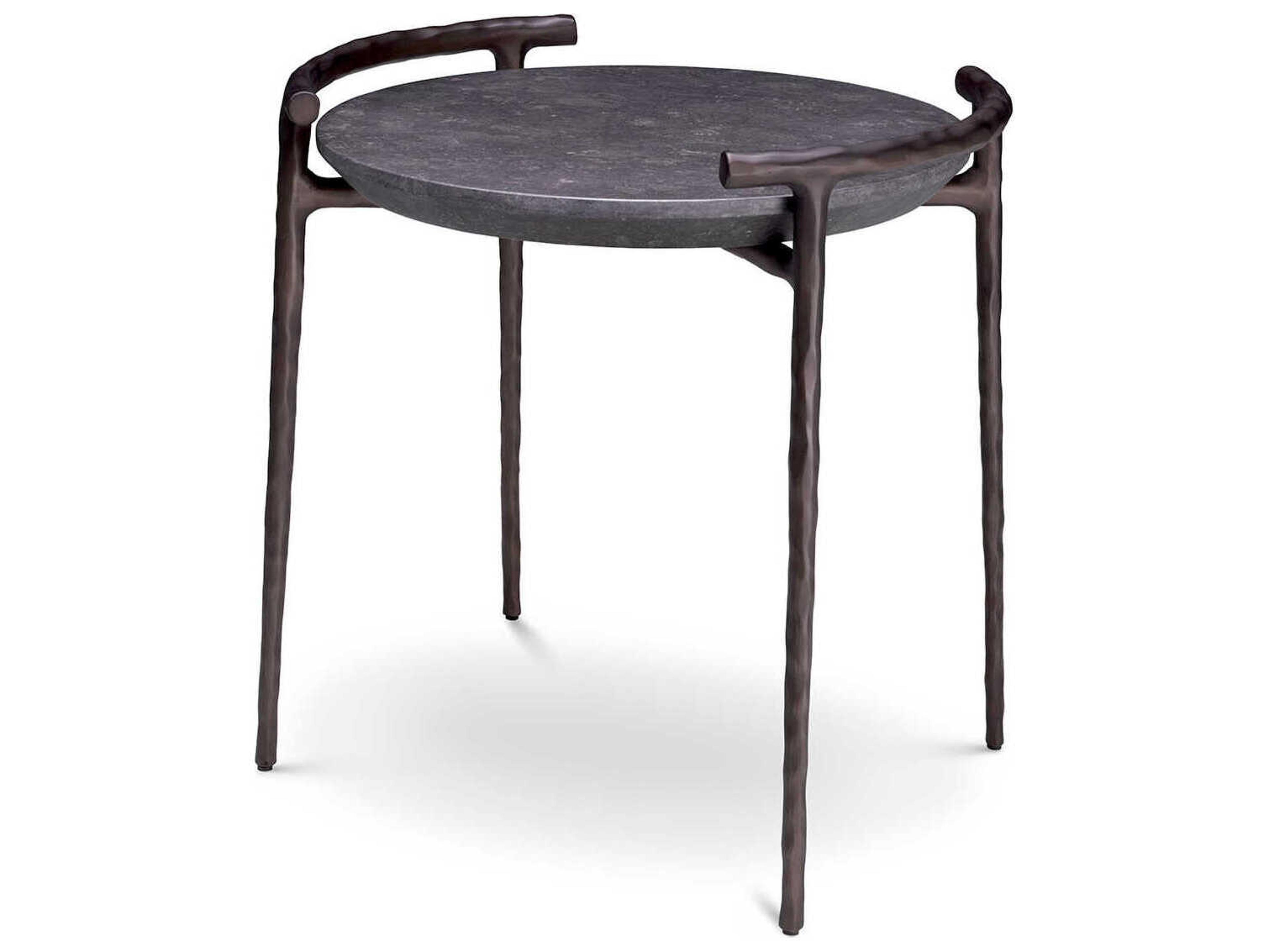 Eichholtz Arca Grey Marble Bronze Side Table