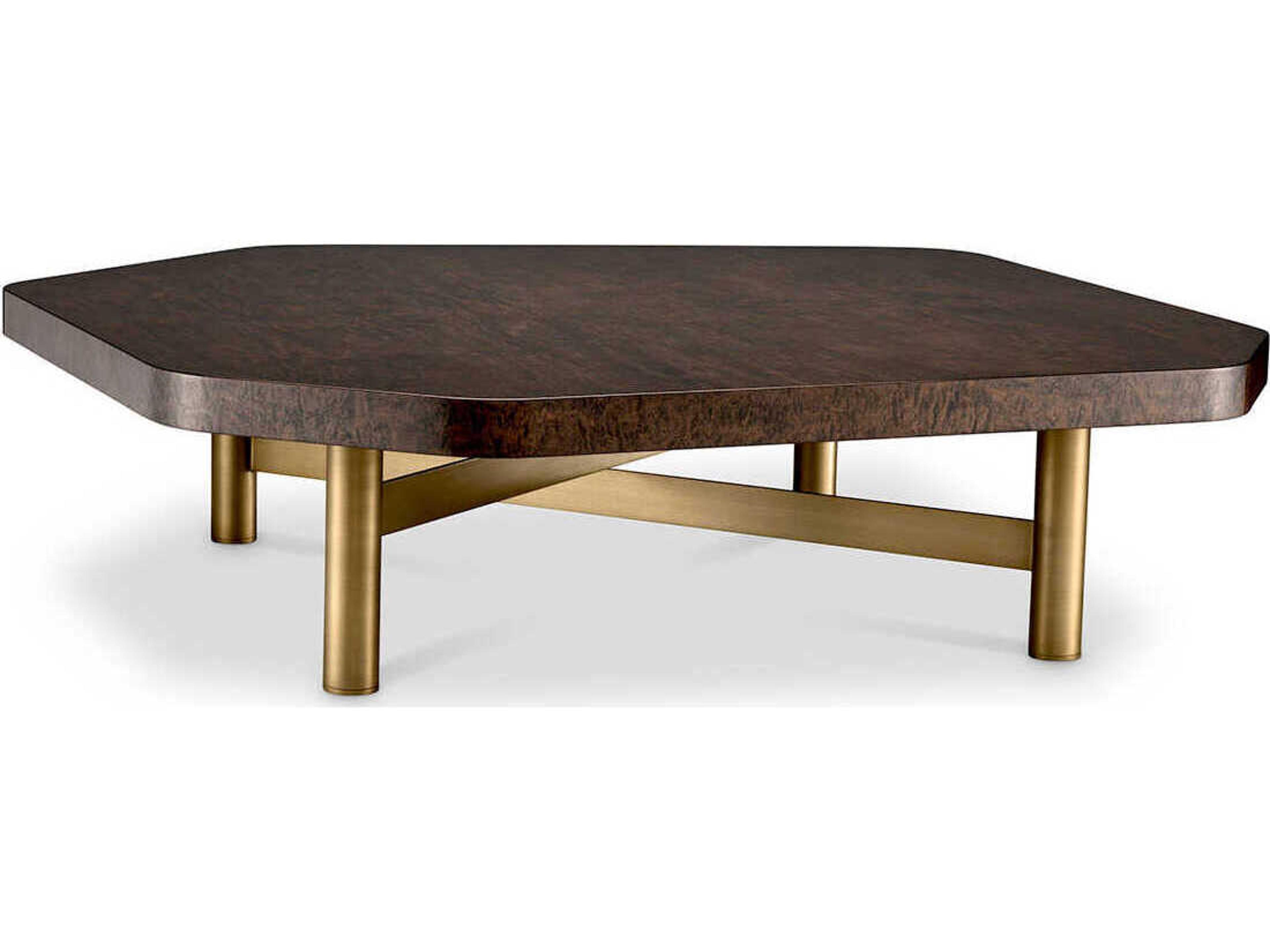 Eichholtz Oracle Maple Veneer High Gloss Brushed Brass Coffee Table