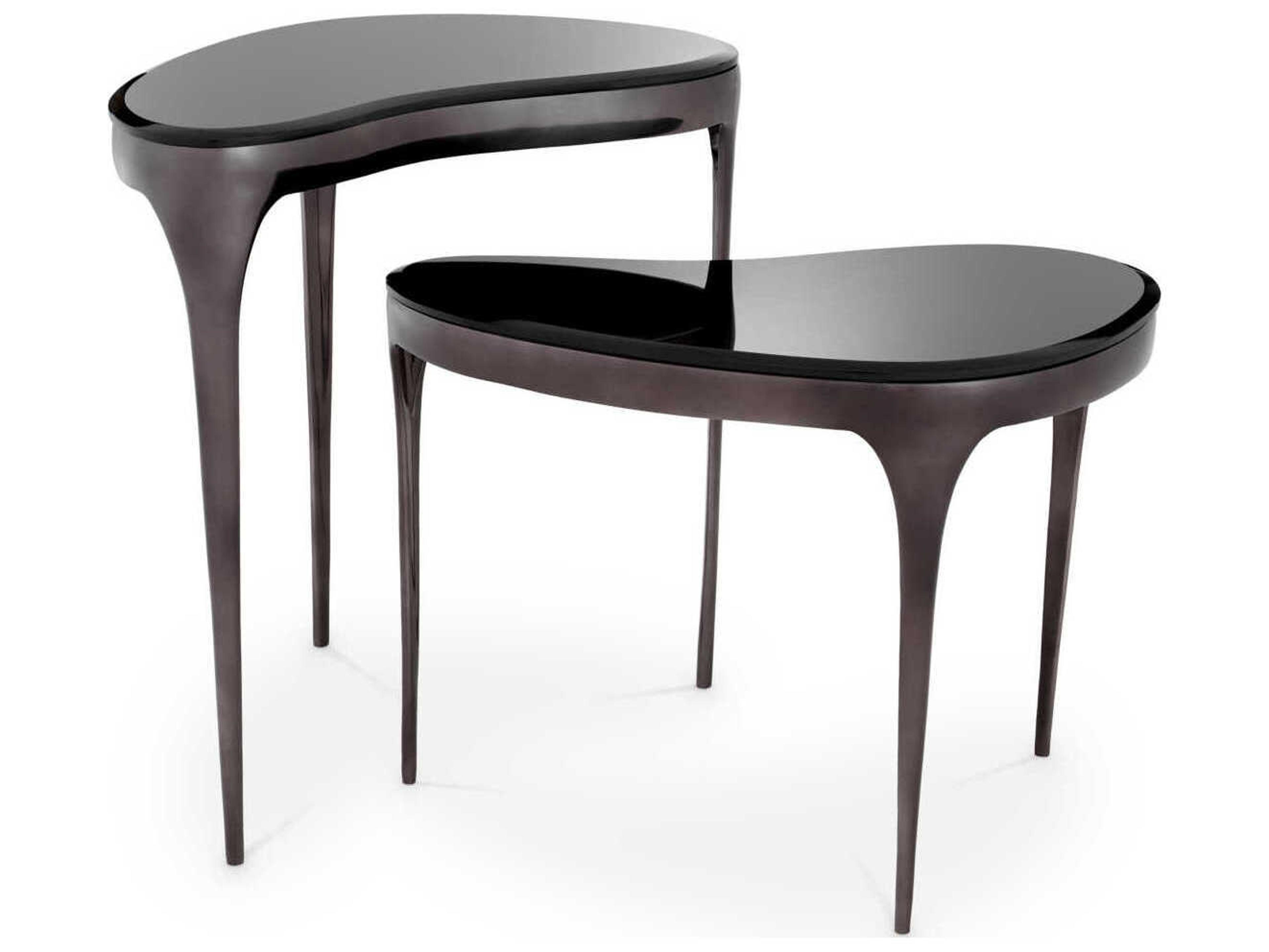 Eichholtz Zena Black Nickel Set of 2 Side Table