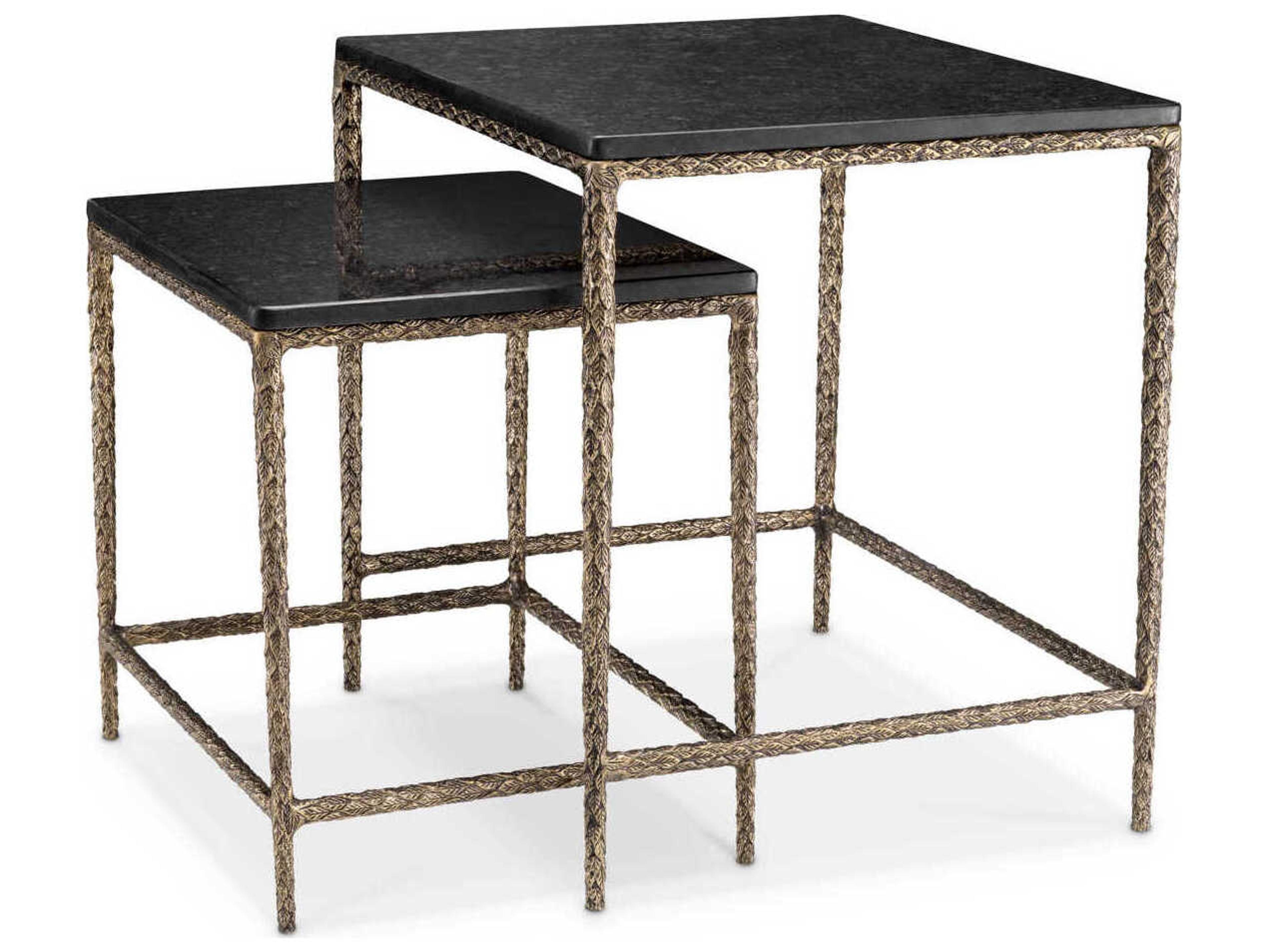 Eichholtz Ferndale Black Granite Set of 2 Side Table