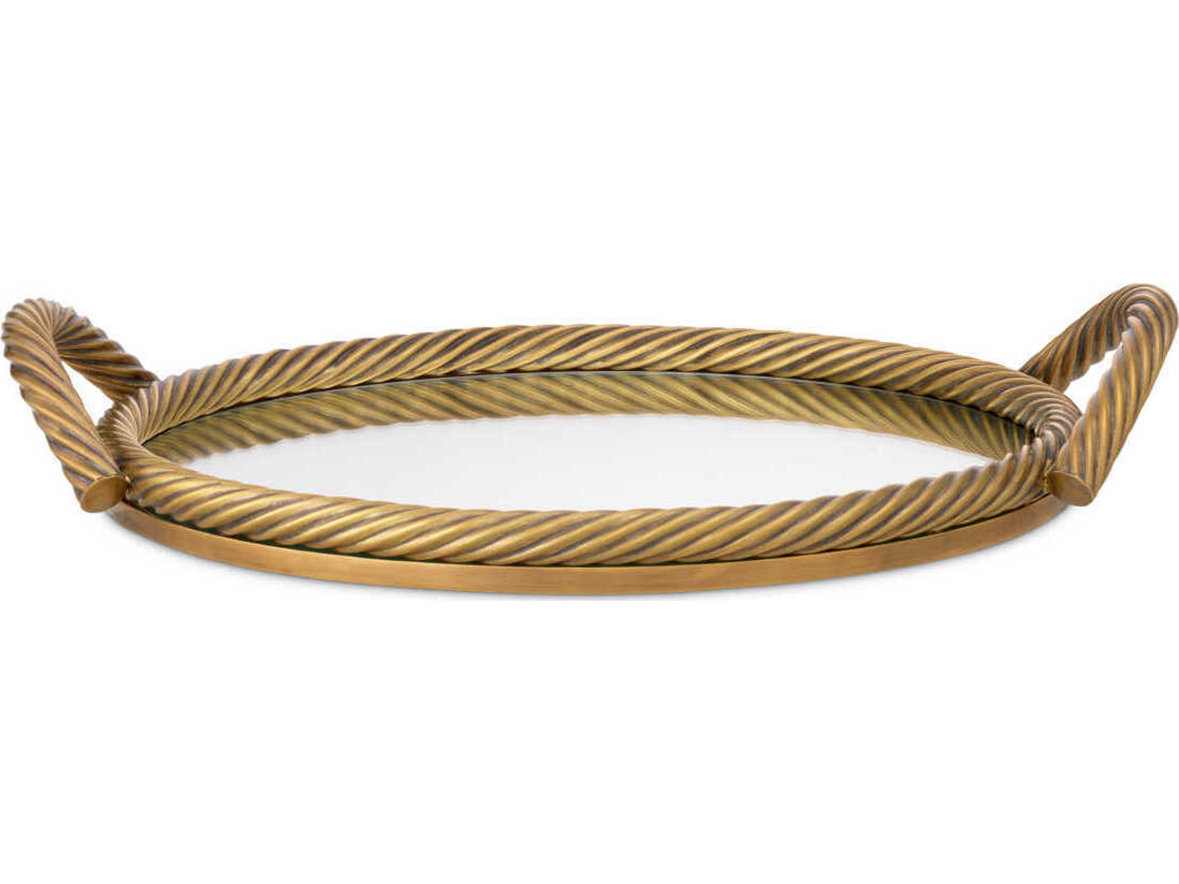 Eichholtz Salvi Round Vintage Brass Tray