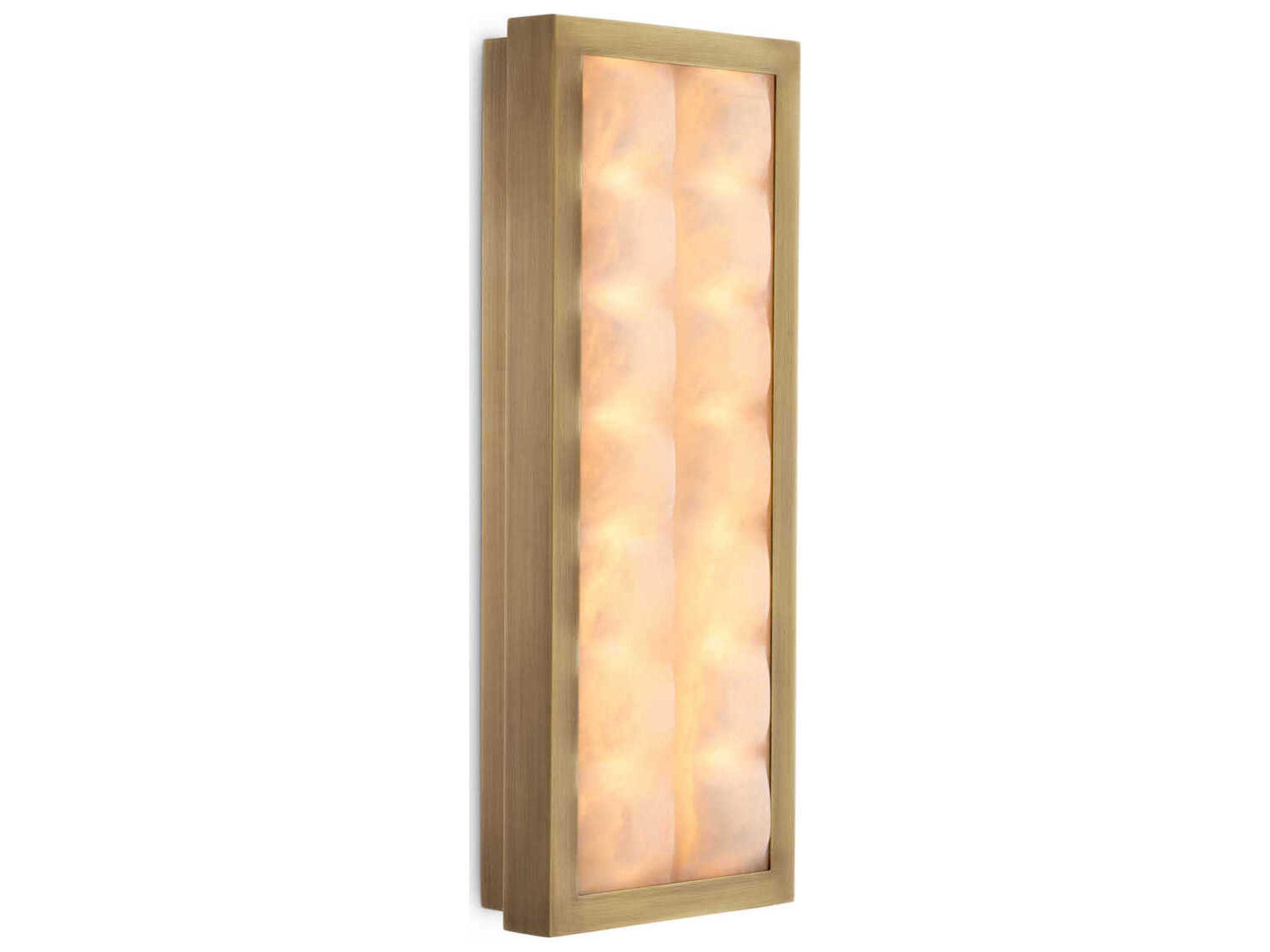 Eichholtz Cabildo Antique Brass Alabaster Wall Lamp