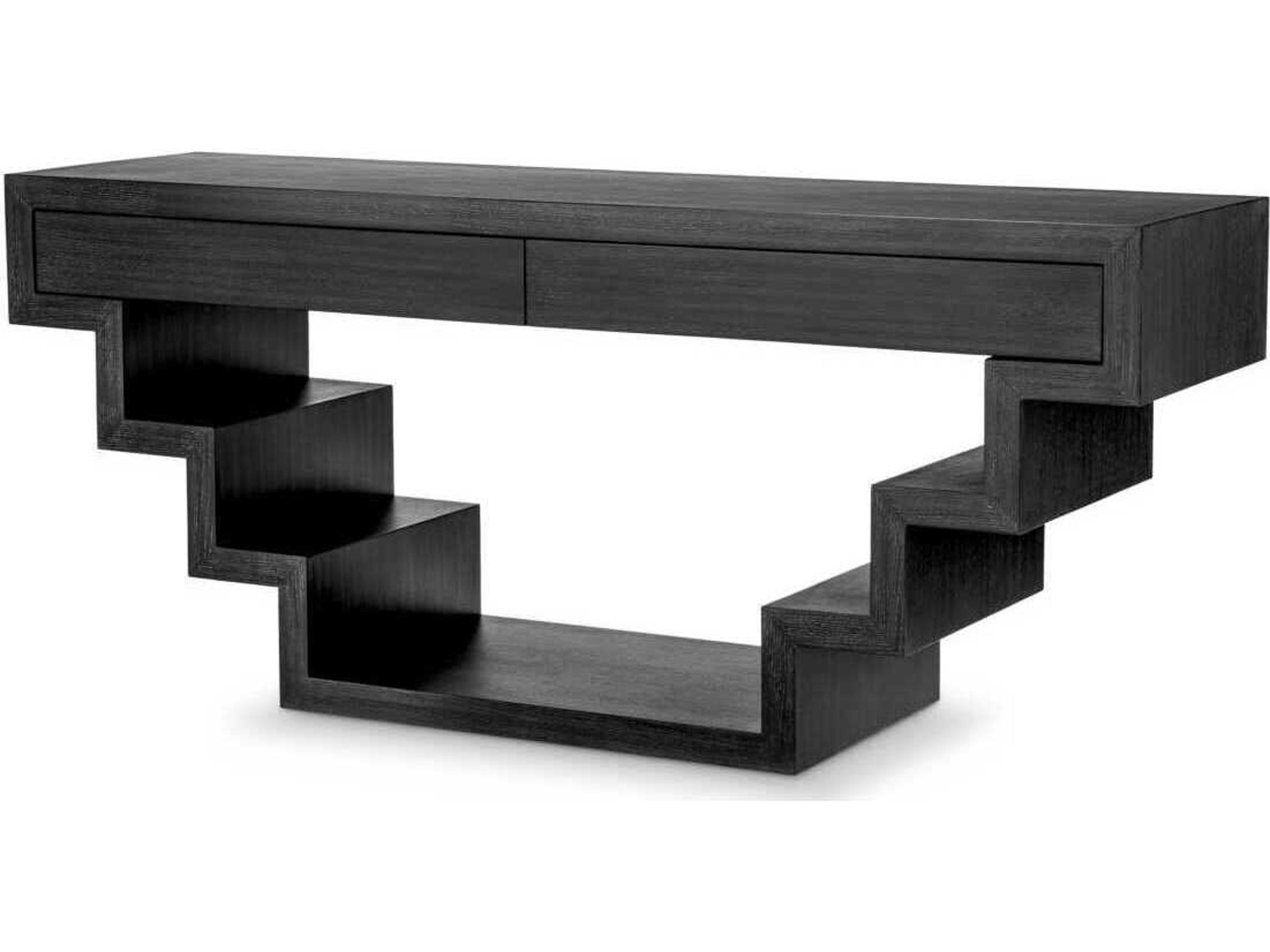Eichholtz Rialto Charcoal Grey Oak Veneer Console Table