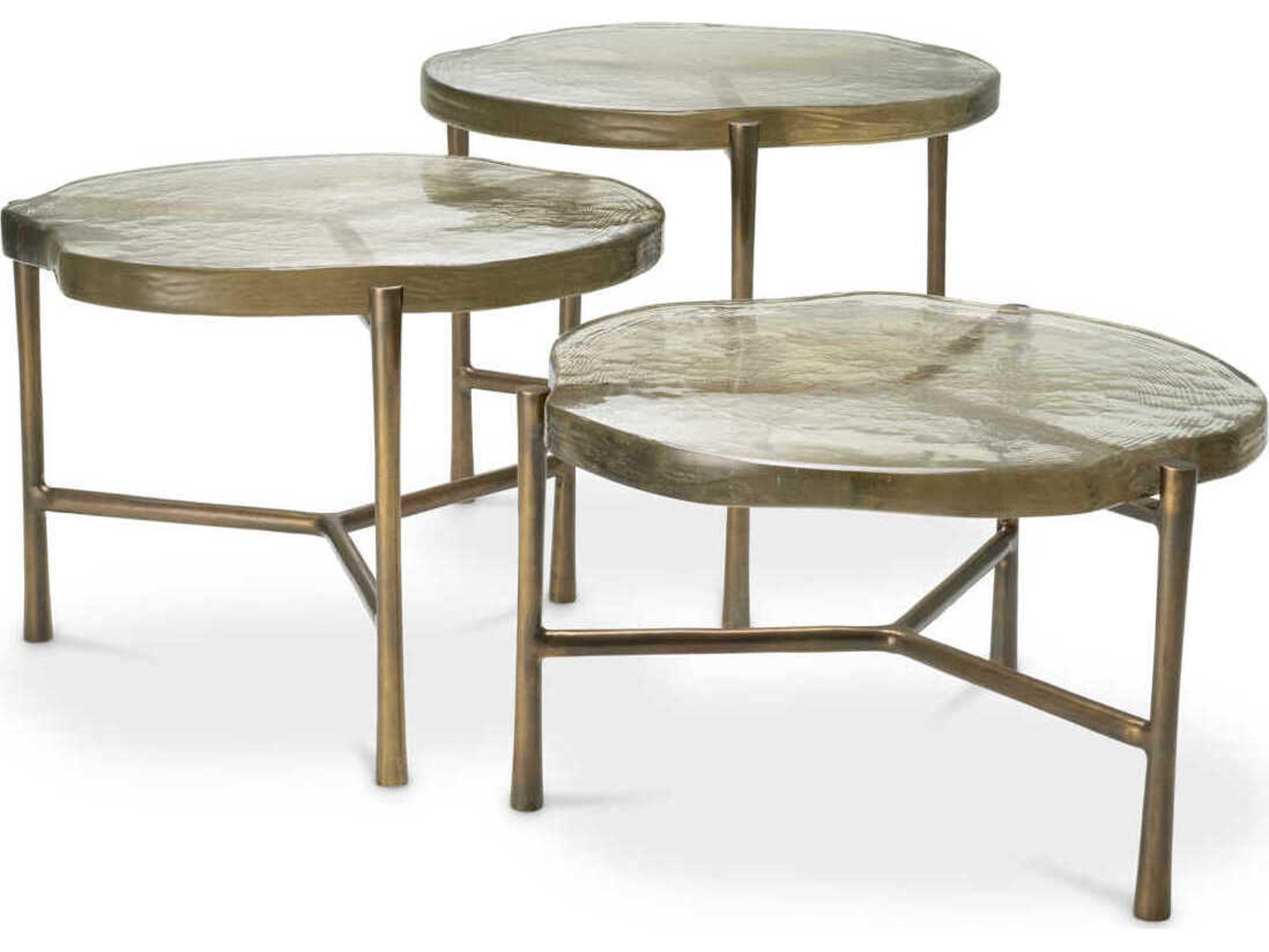 Eichholtz Baldovini Handmade Glass Set of 3 Coffee Table