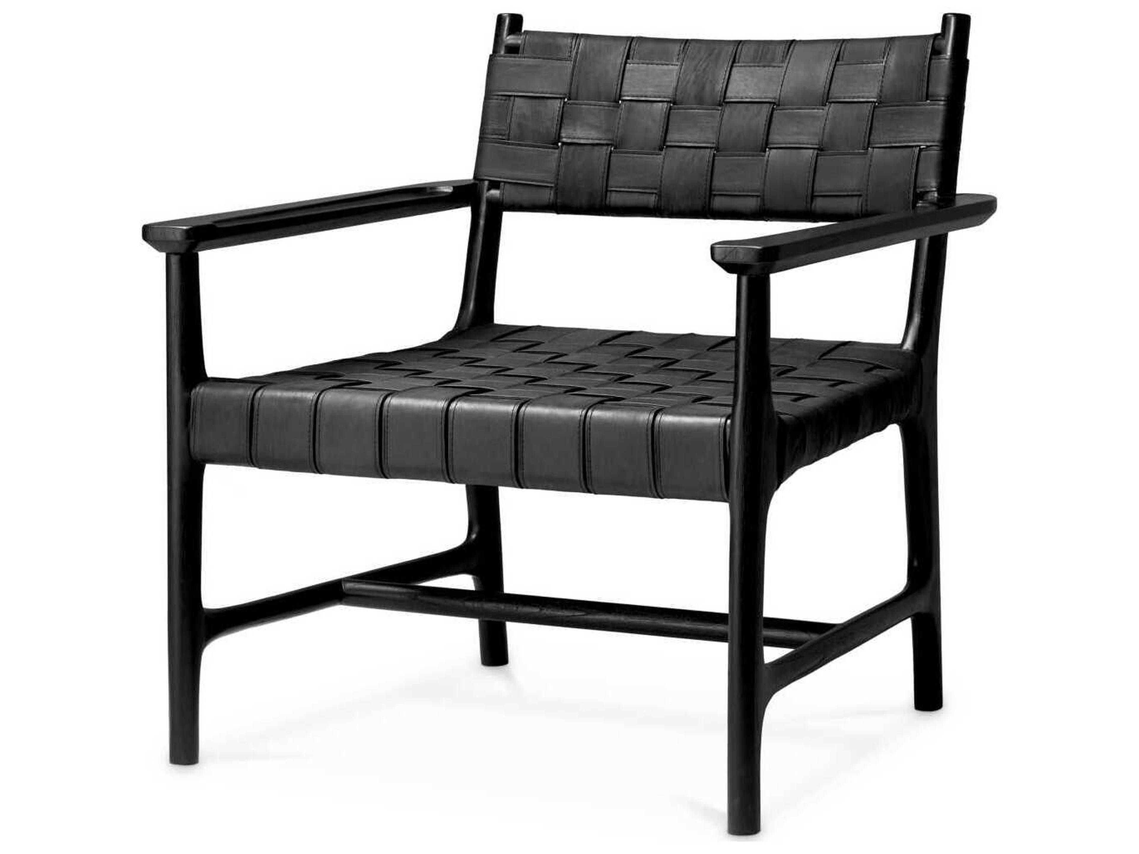 Eichholtz Tiberio Black Leather Classic Black Chair