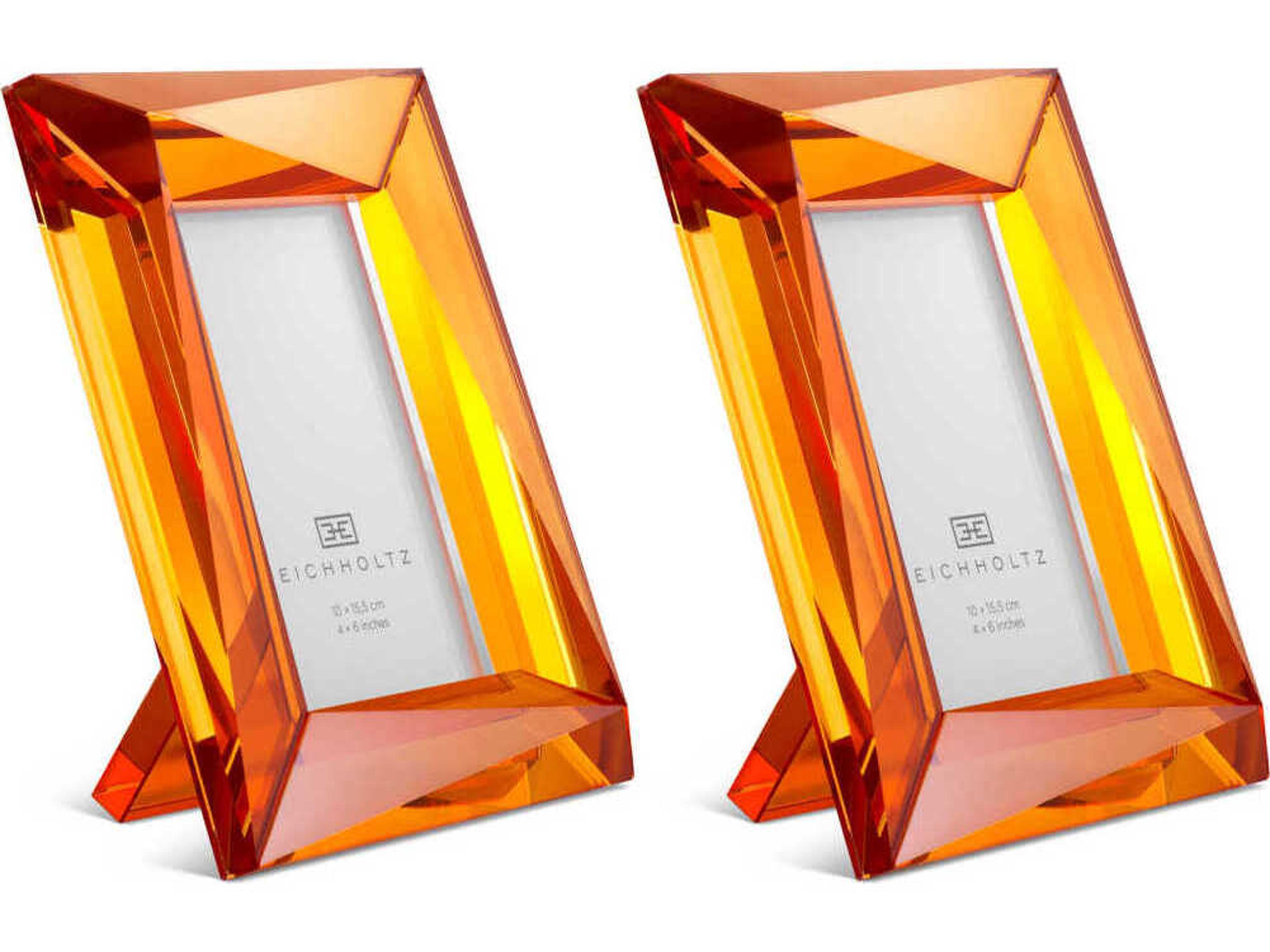 Eichholtz Obliquity S Orange Crystal Glass Set of 2 Picture Frame
