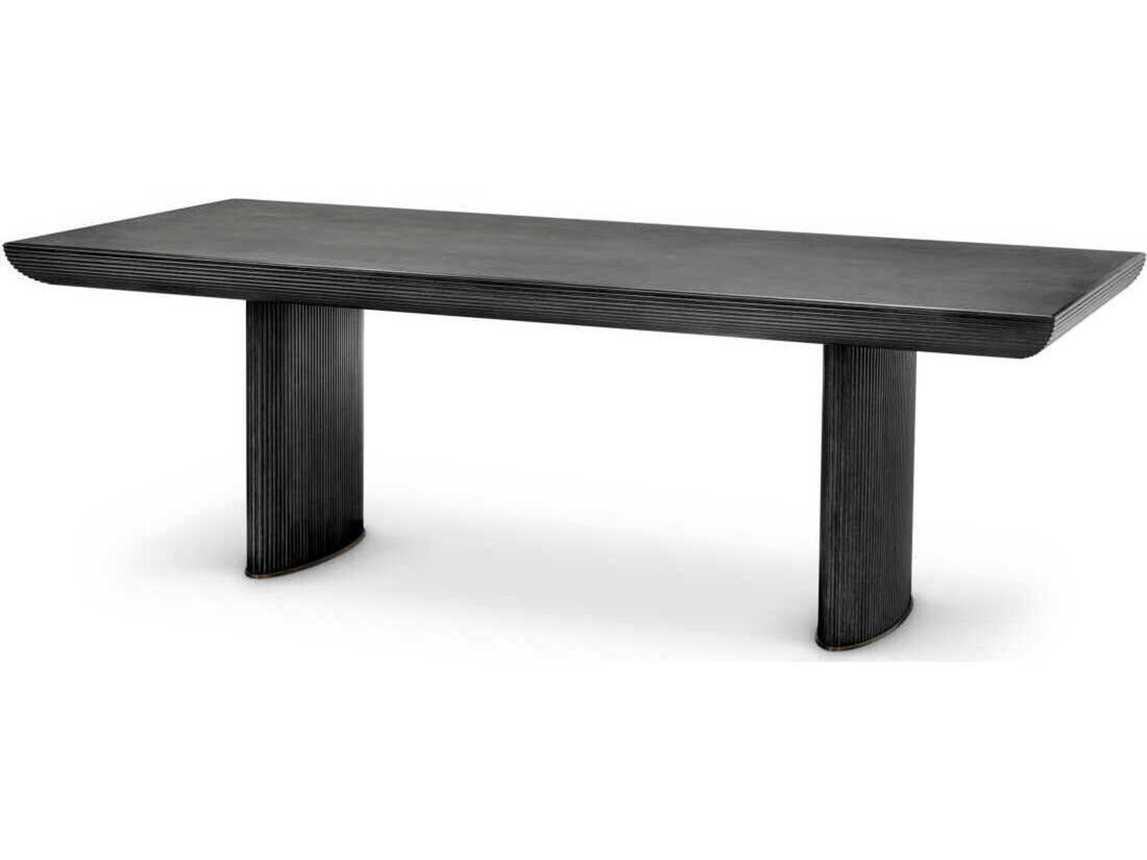 Eichholtz Winston Charcoal Grey Oak Veneer Dining Table