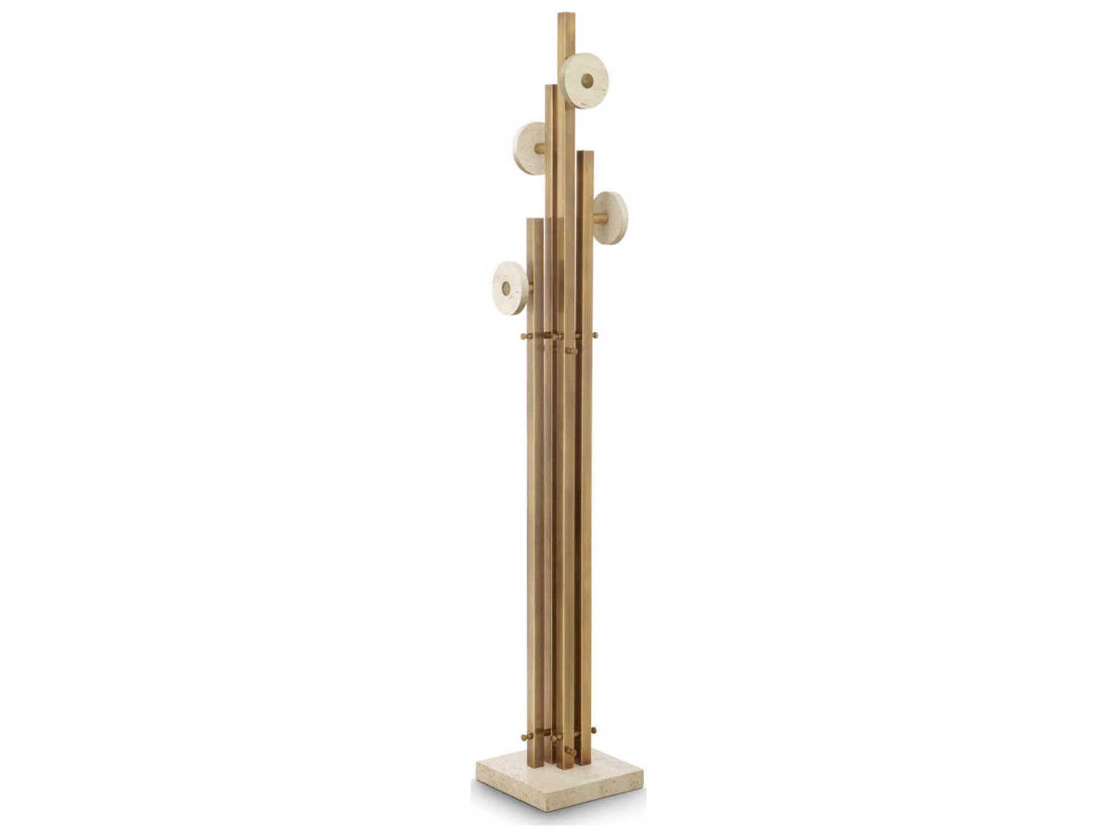 Eichholtz Amadora Vintage Brass Travertine Coatrack