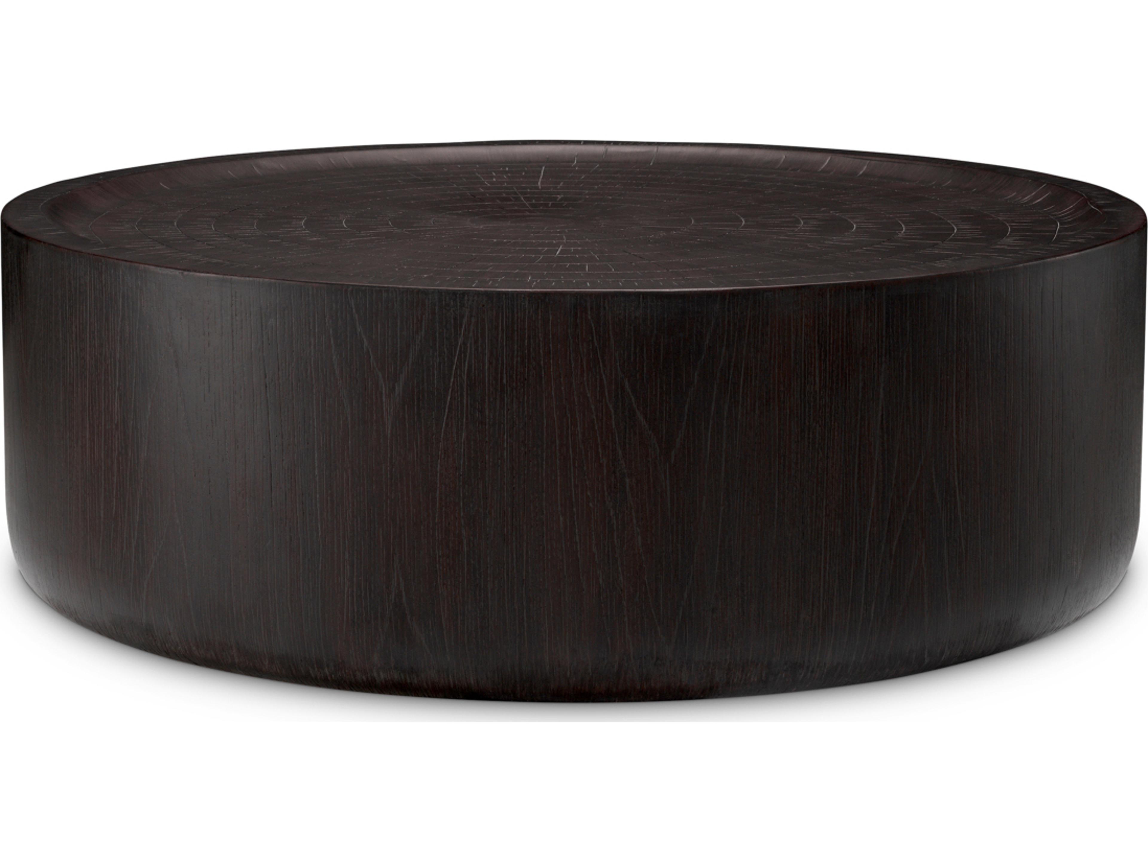 Eichholtz Round Wood Dark Brown Coffee Table