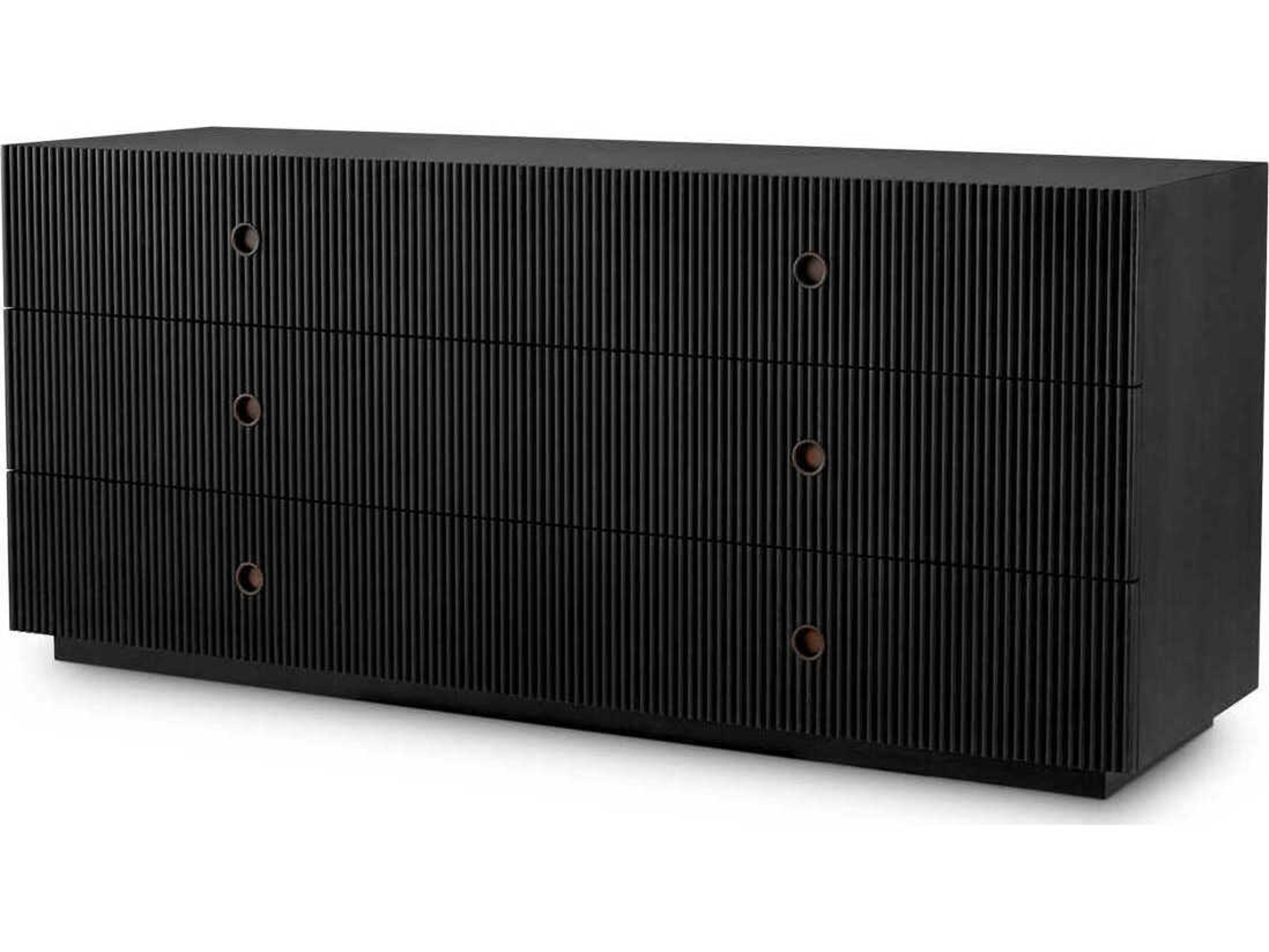 Eichholtz Chest Dimitrios Charcoal Grey Oak Veneer Drawer