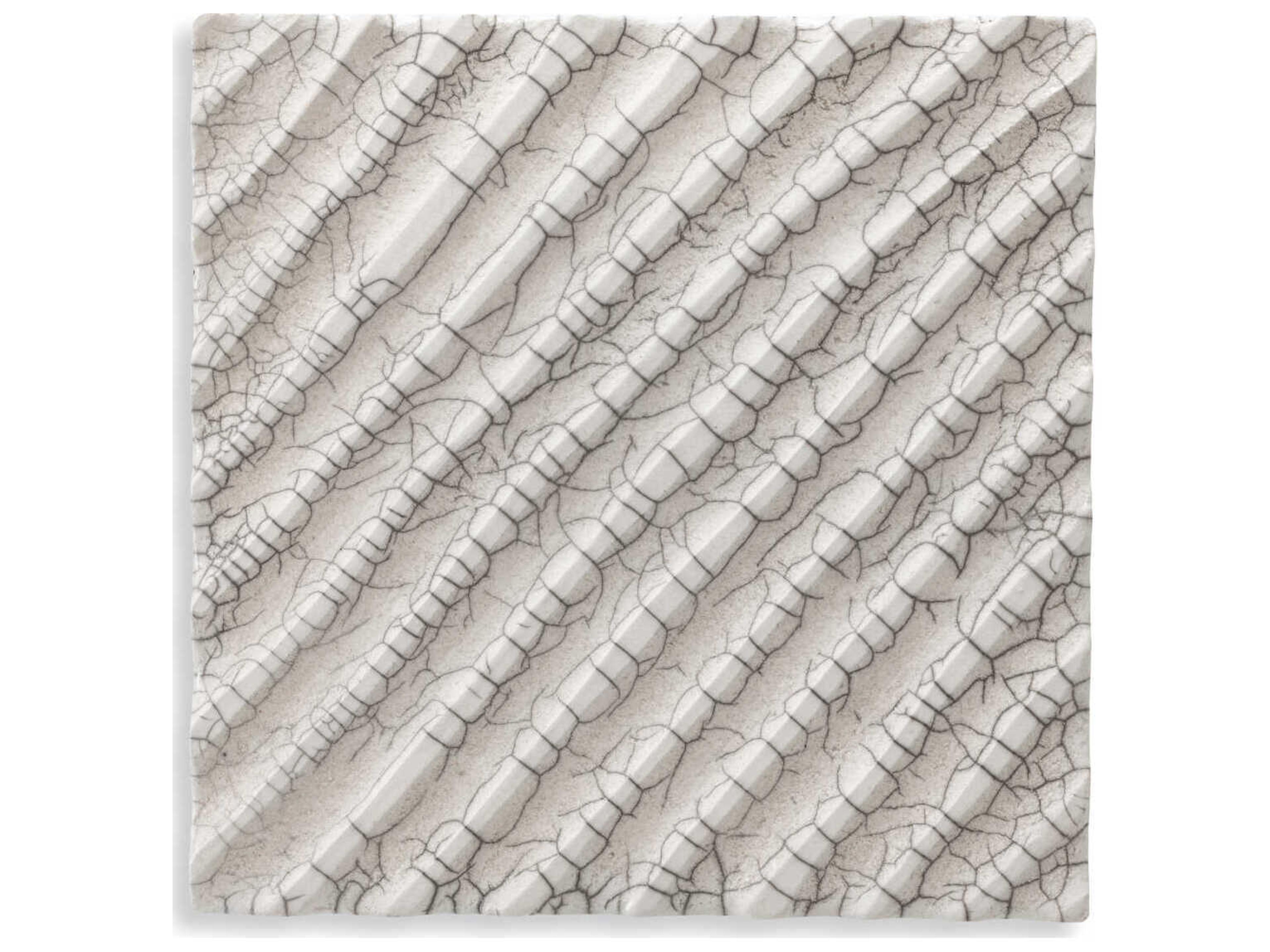 Eichholtz Division Diagonal Raku Ceramic Crackled White Wall Decoration