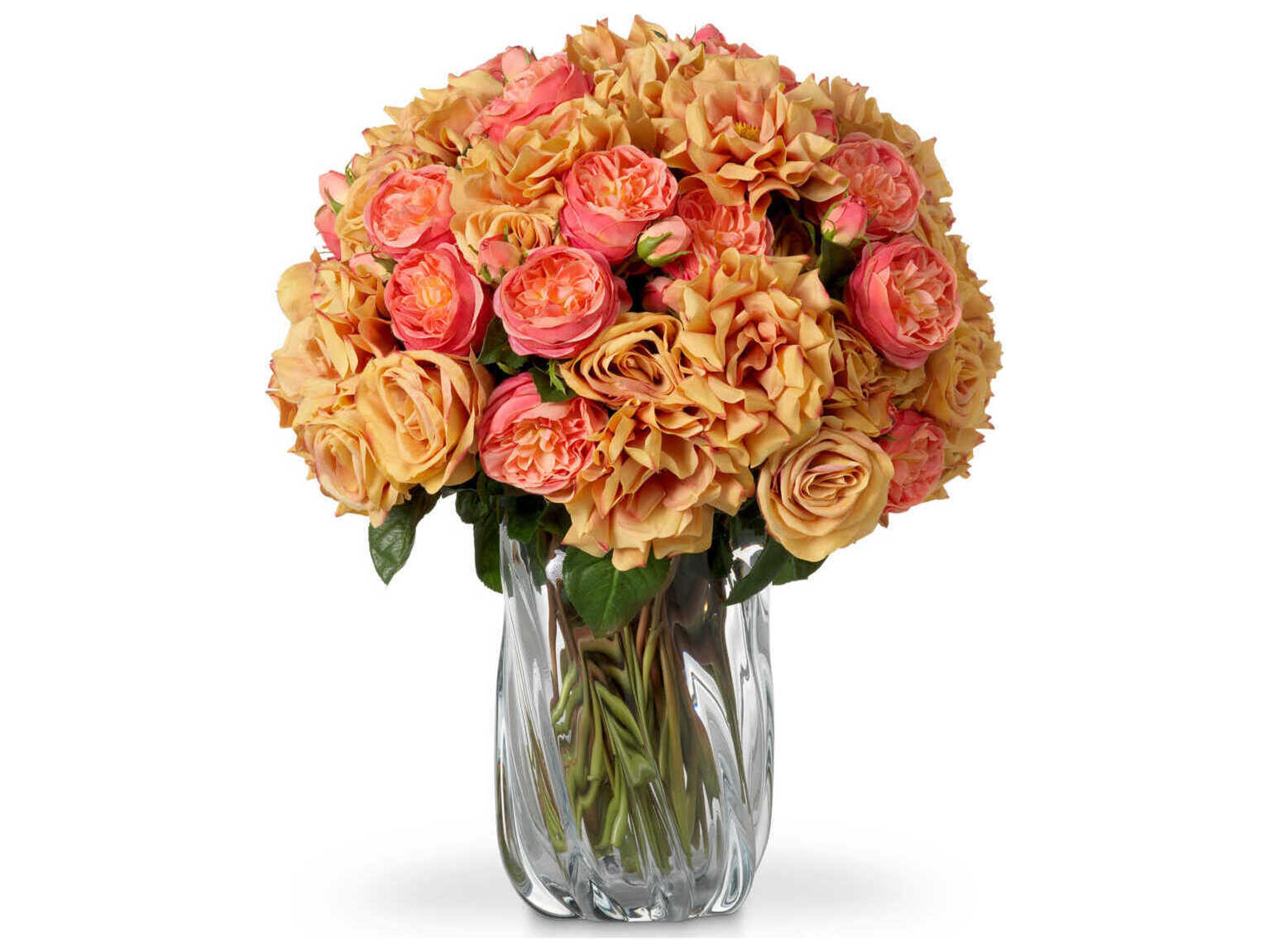 Eichholtz Roses Of Real Touch Three Tone Peach Pcs/3 Varieties Bouquet
