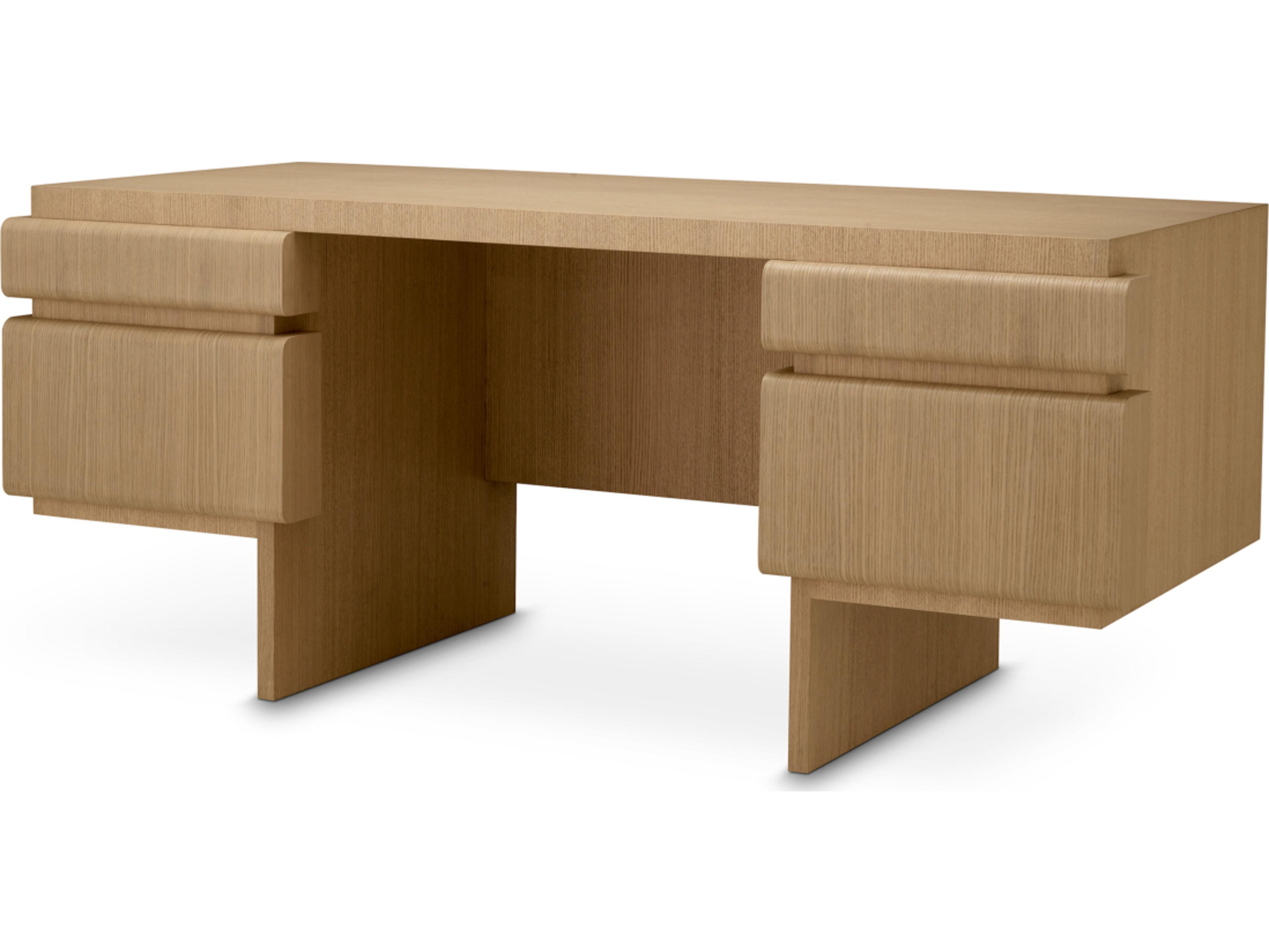 Eichholtz Natural Oak Veneer Wood Writing Desk