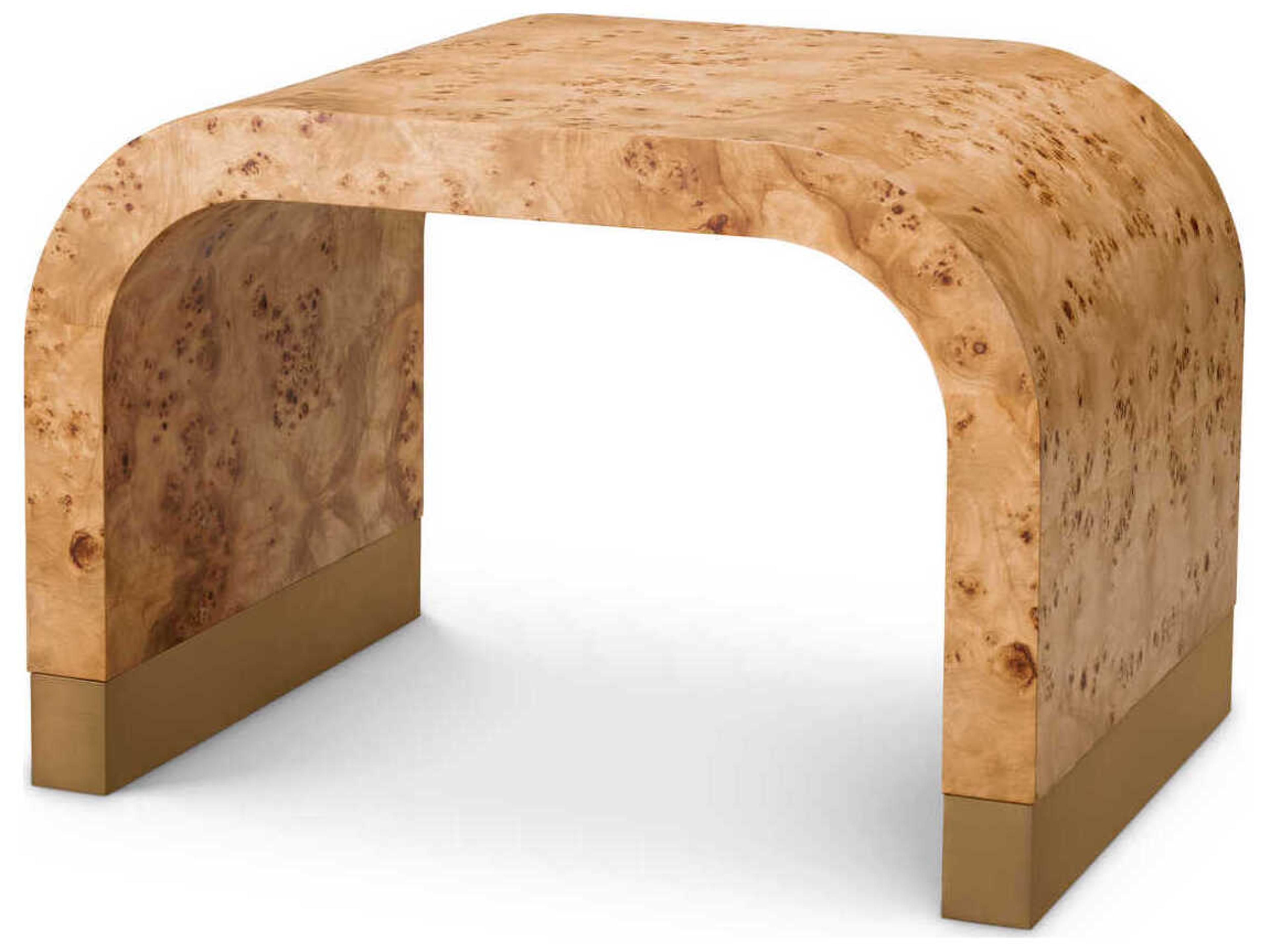 Eichholtz Quinton Light Brown Mappa Burl Veneer Side Table