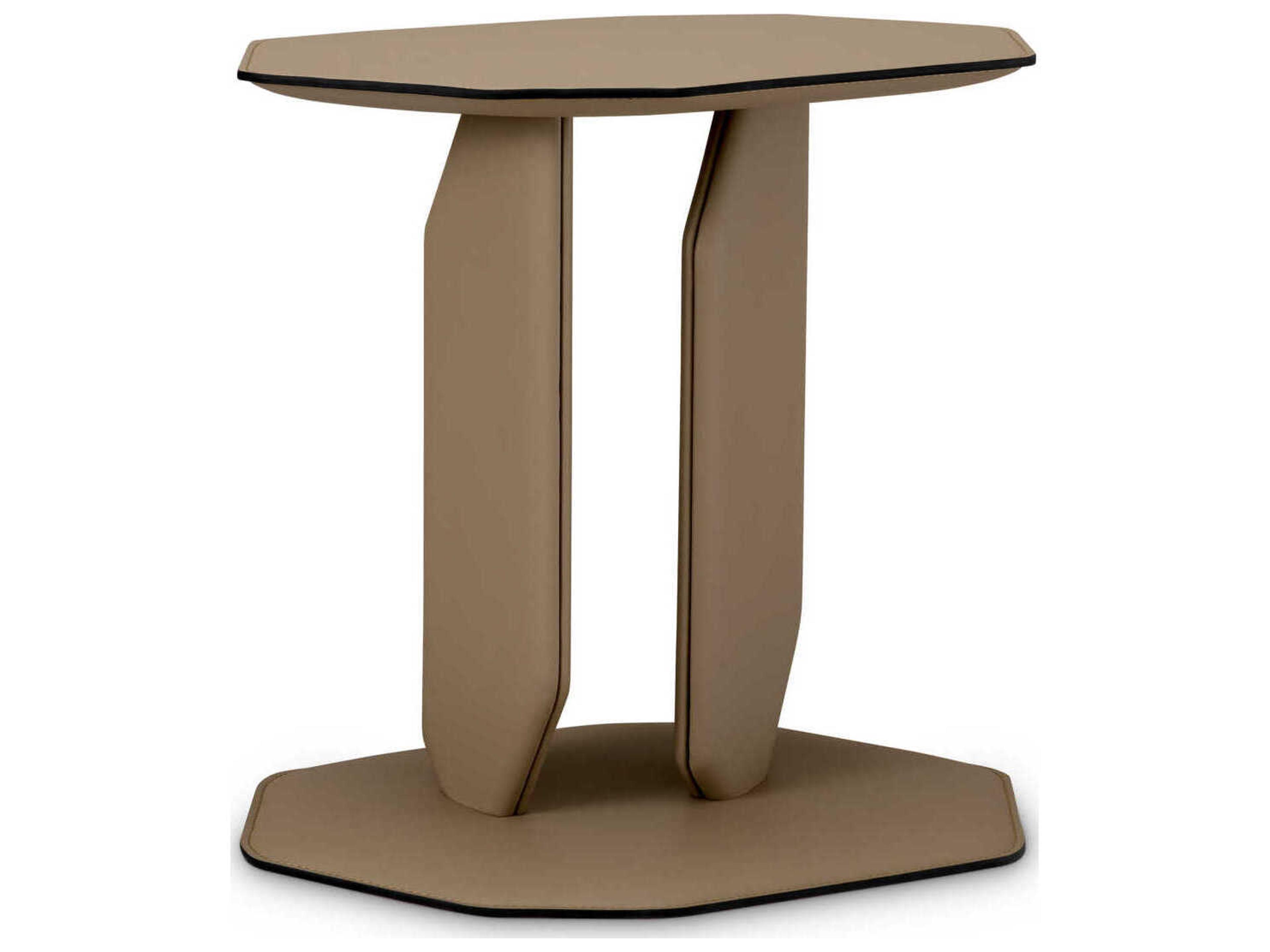 Eichholtz Maurizio Faux Leather Brown Side Table